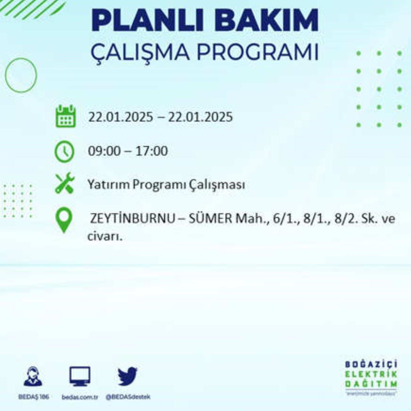 BEDAŞ açıkladı... İstanbul'da elektrik kesintisi: 22 Ocak'ta hangi mahalleler etkilenecek?