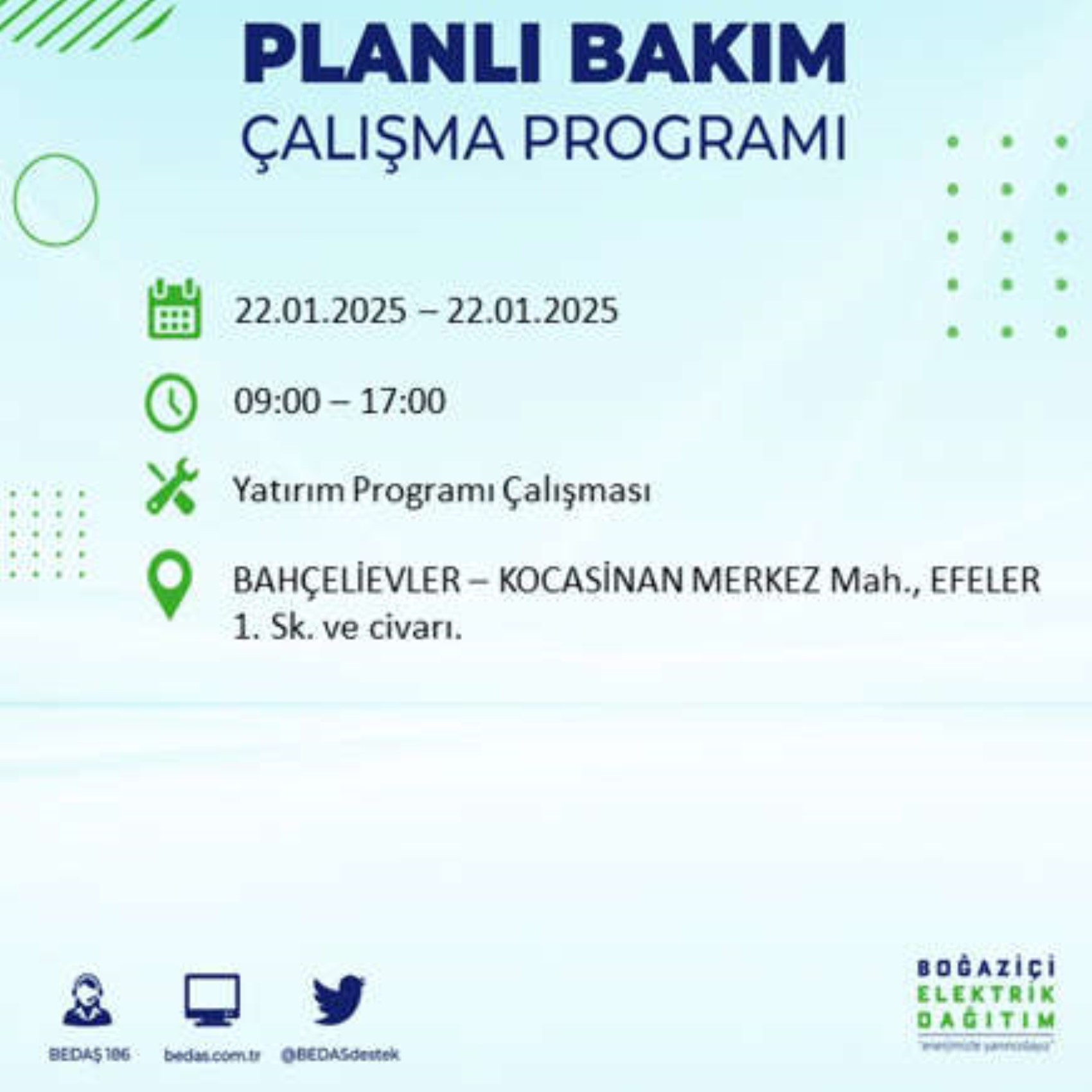 BEDAŞ açıkladı... İstanbul'da elektrik kesintisi: 22 Ocak'ta hangi mahalleler etkilenecek?