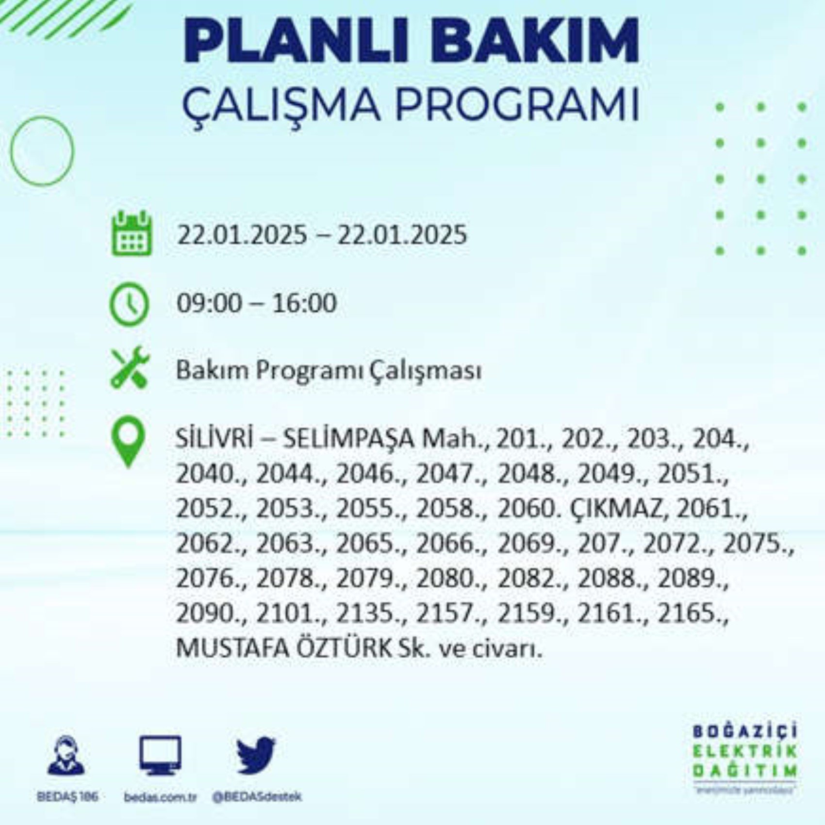 BEDAŞ açıkladı... İstanbul'da elektrik kesintisi: 22 Ocak'ta hangi mahalleler etkilenecek?