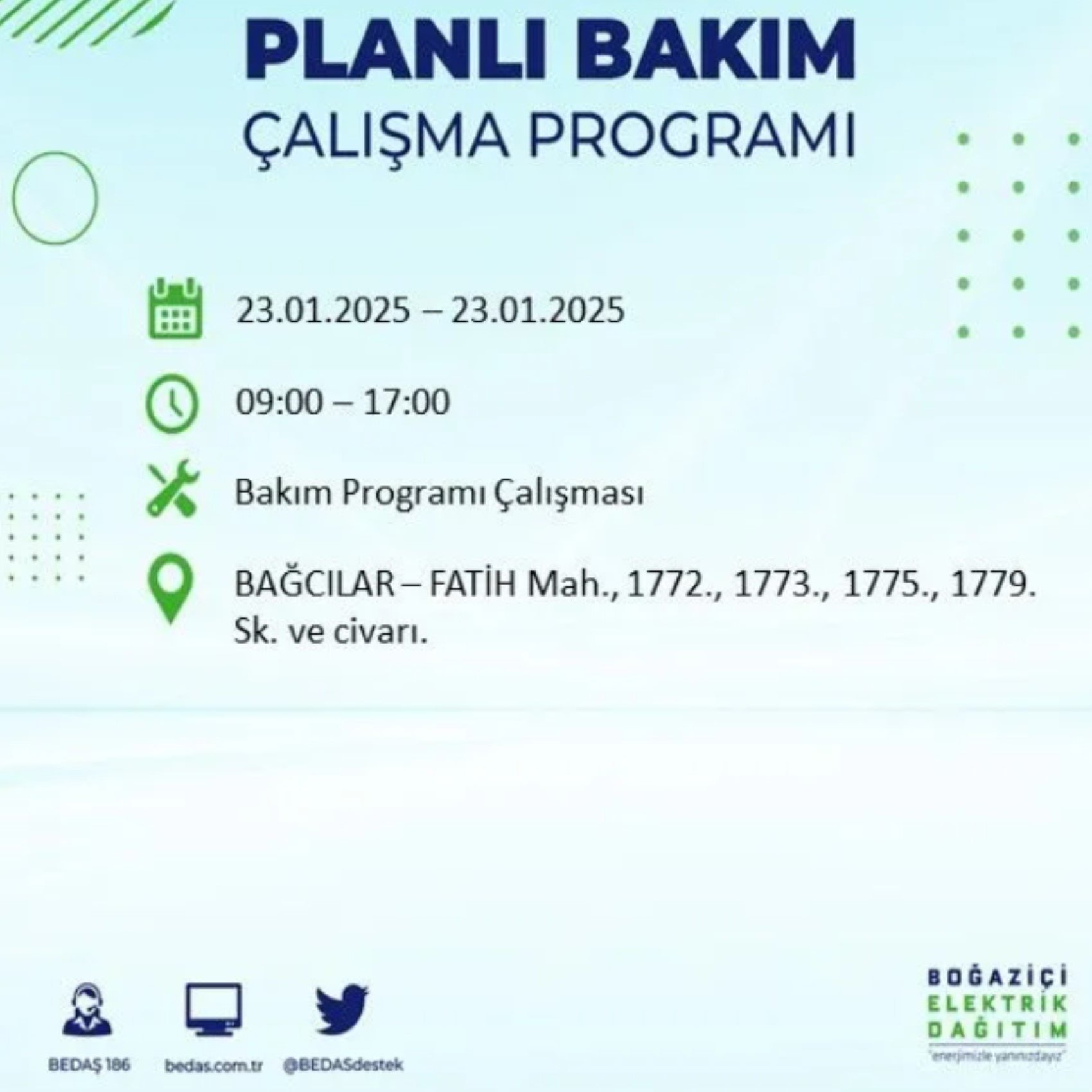 BEDAŞ açıkladı... İstanbul'da elektrik kesintisi: 23 Ocak'ta hangi mahalleler etkilenecek?