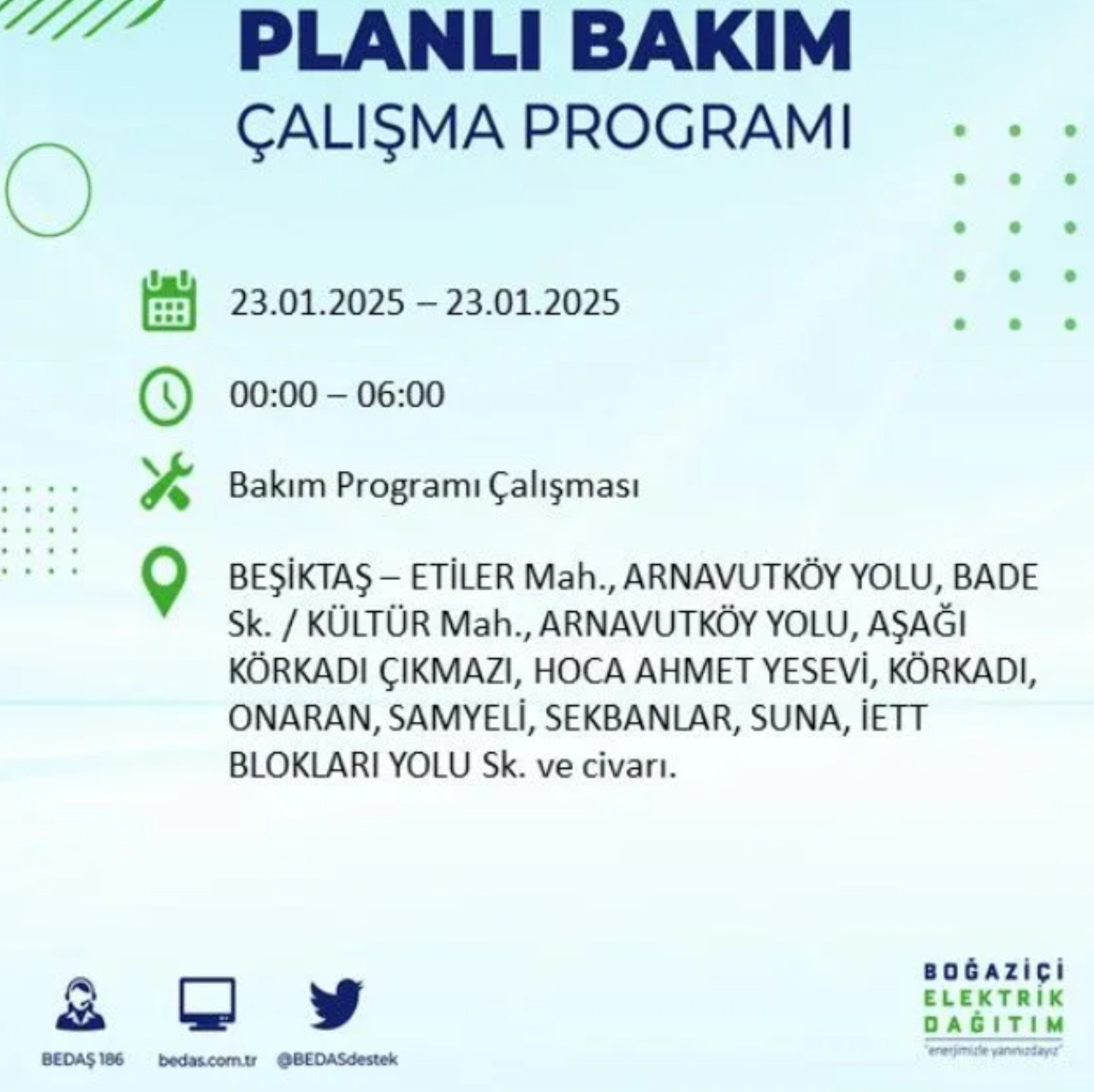 BEDAŞ açıkladı... İstanbul'da elektrik kesintisi: 23 Ocak'ta hangi mahalleler etkilenecek?