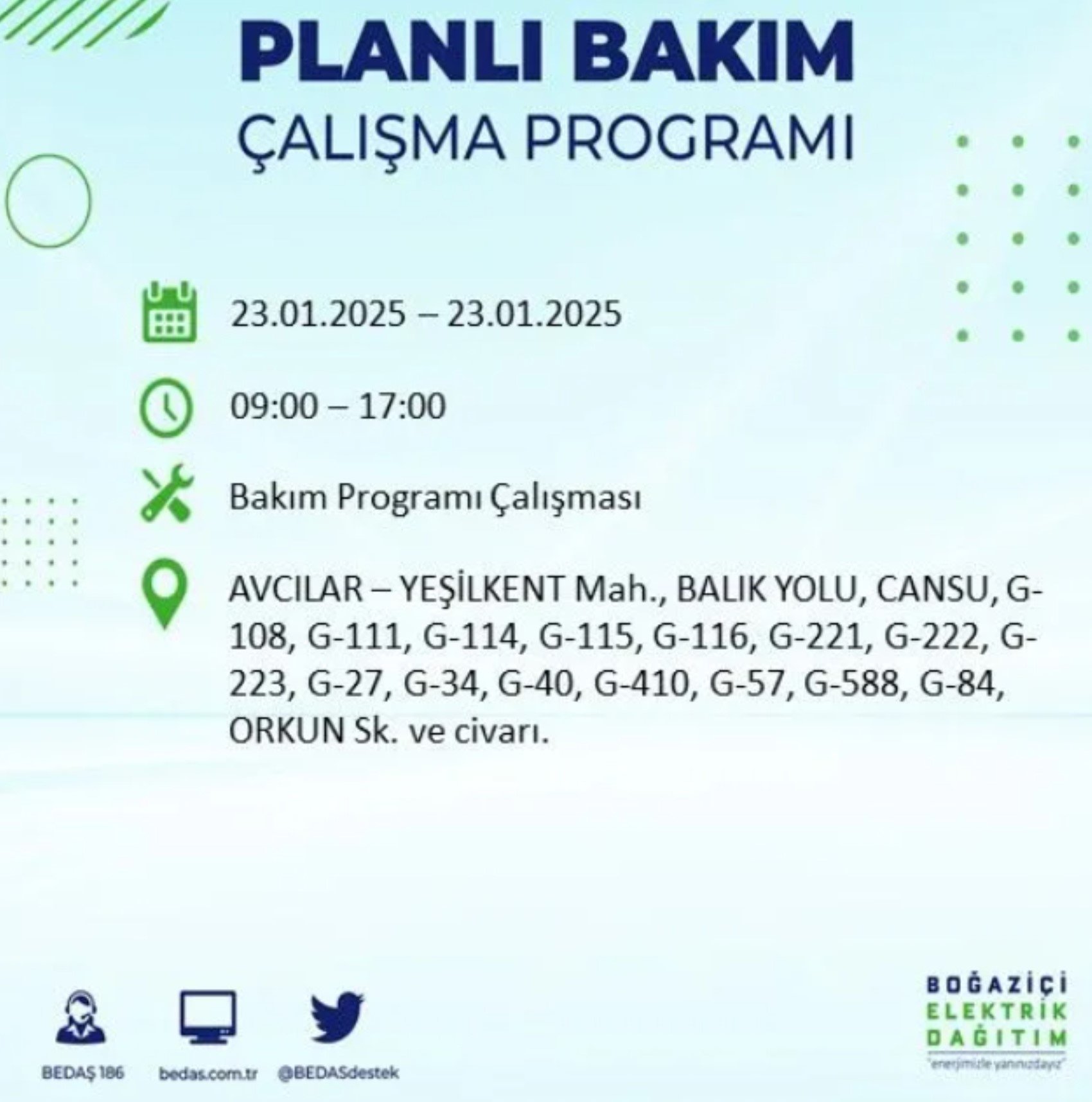 BEDAŞ açıkladı... İstanbul'da elektrik kesintisi: 23 Ocak'ta hangi mahalleler etkilenecek?