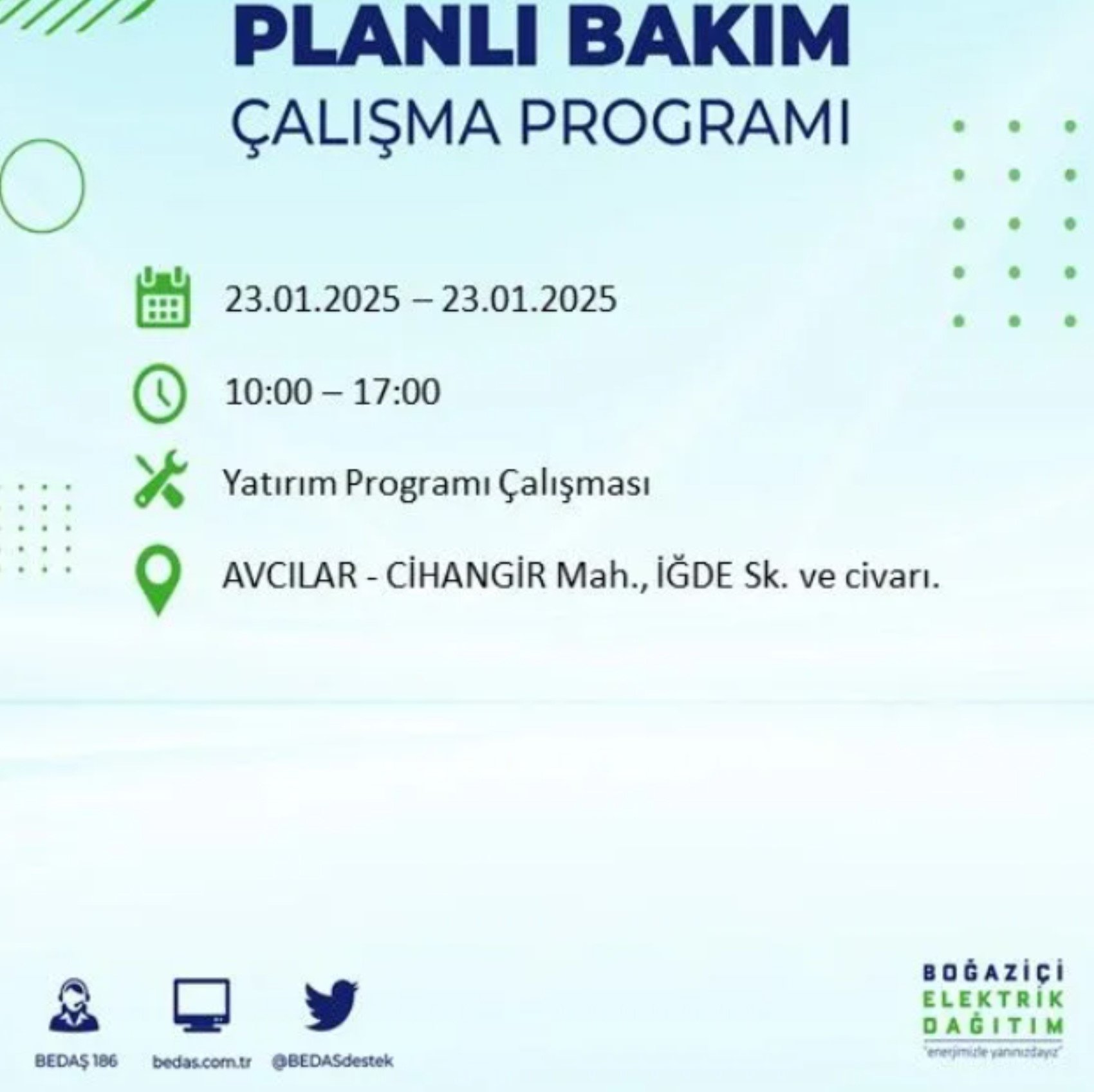 BEDAŞ açıkladı... İstanbul'da elektrik kesintisi: 23 Ocak'ta hangi mahalleler etkilenecek?