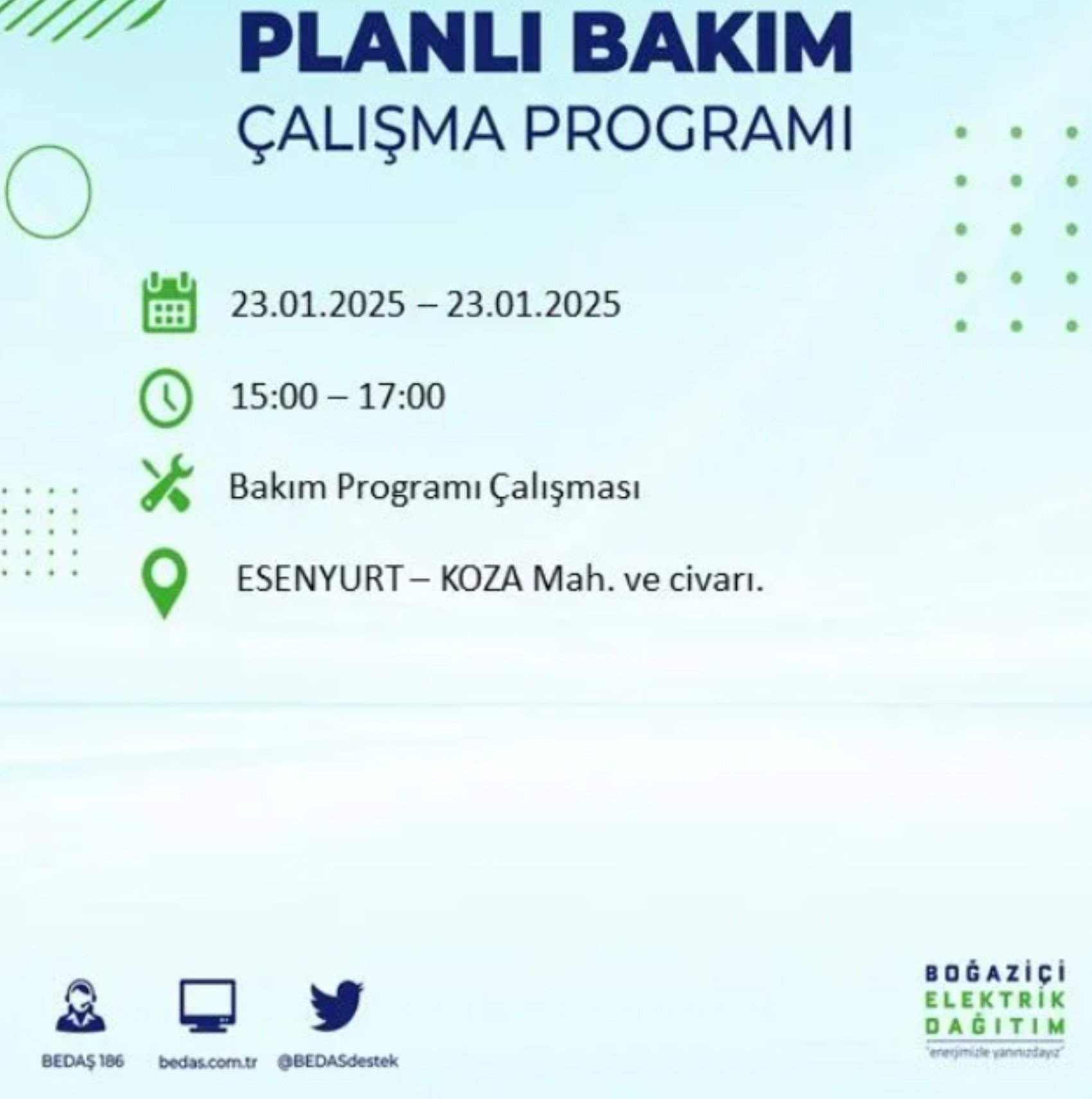 BEDAŞ açıkladı... İstanbul'da elektrik kesintisi: 23 Ocak'ta hangi mahalleler etkilenecek?