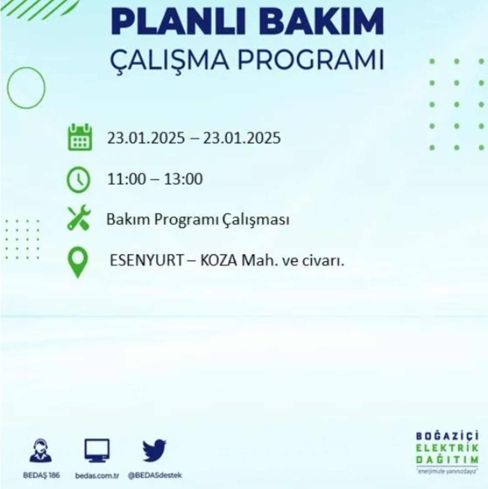 BEDAŞ açıkladı... İstanbul'da elektrik kesintisi: 23 Ocak'ta hangi mahalleler etkilenecek?