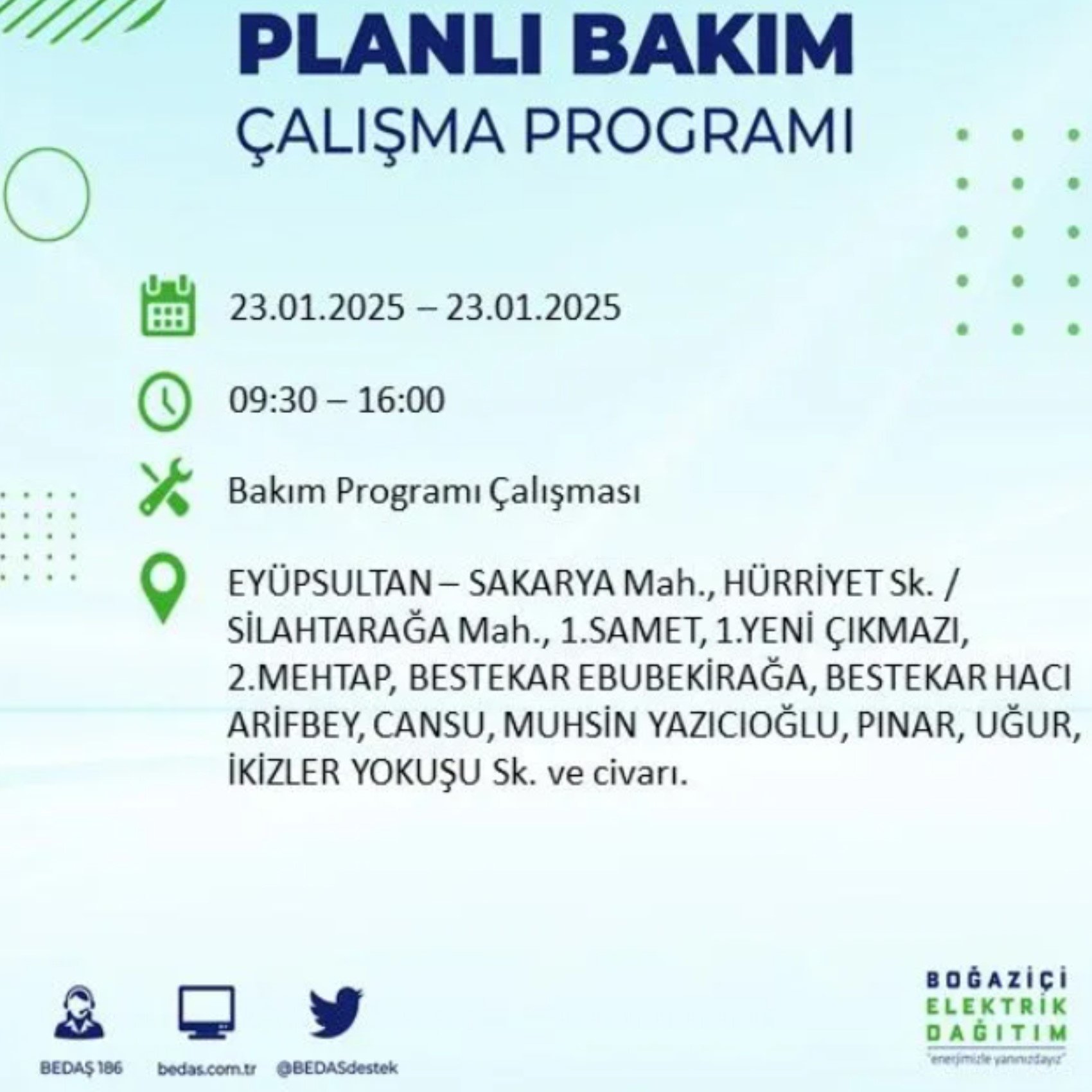 BEDAŞ açıkladı... İstanbul'da elektrik kesintisi: 23 Ocak'ta hangi mahalleler etkilenecek?