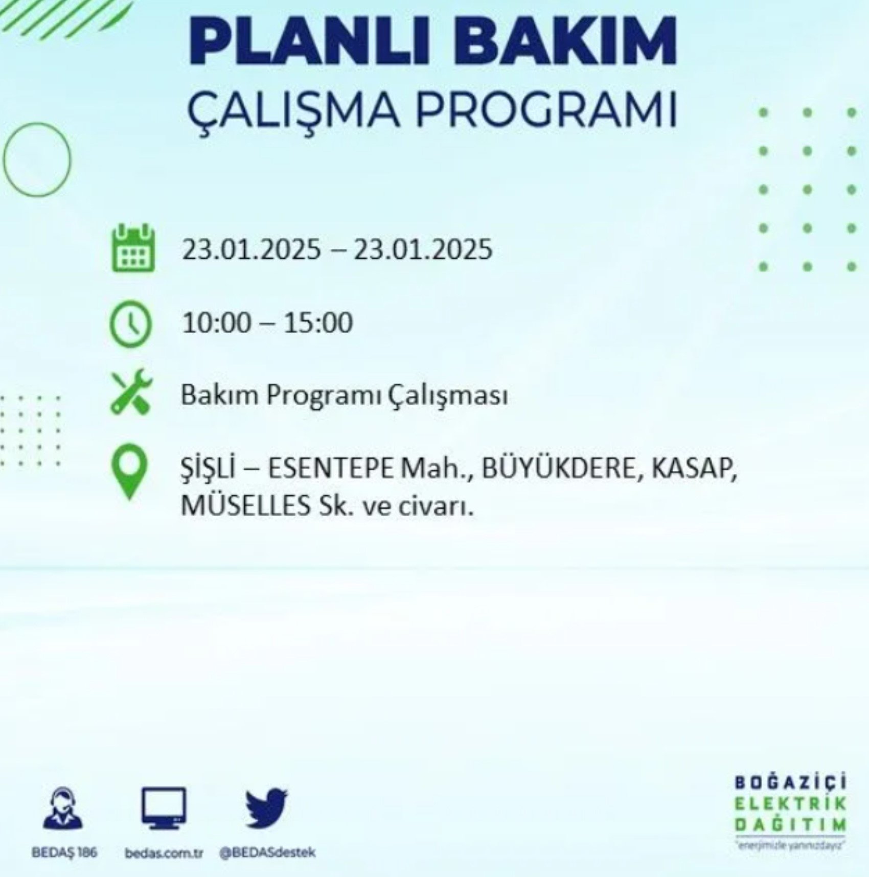 BEDAŞ açıkladı... İstanbul'da elektrik kesintisi: 23 Ocak'ta hangi mahalleler etkilenecek?