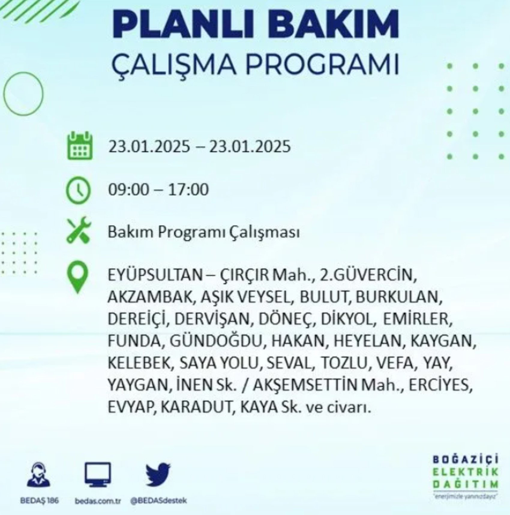 BEDAŞ açıkladı... İstanbul'da elektrik kesintisi: 23 Ocak'ta hangi mahalleler etkilenecek?