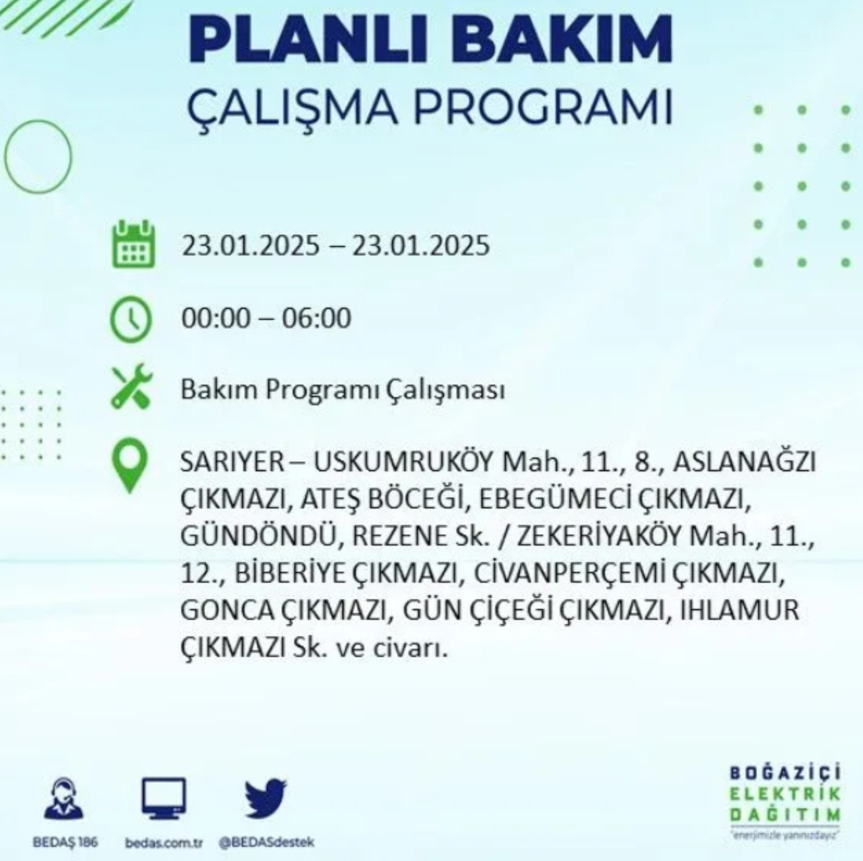 BEDAŞ açıkladı... İstanbul'da elektrik kesintisi: 23 Ocak'ta hangi mahalleler etkilenecek?