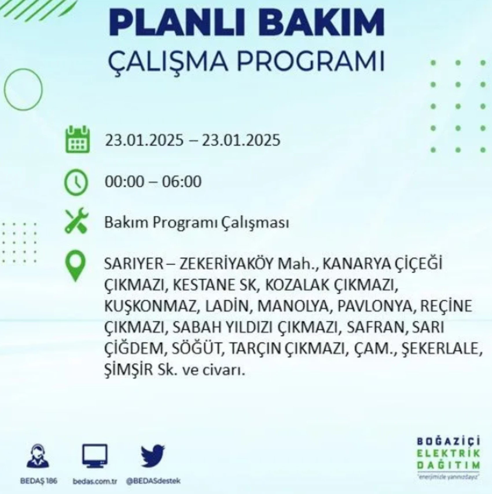 BEDAŞ açıkladı... İstanbul'da elektrik kesintisi: 23 Ocak'ta hangi mahalleler etkilenecek?