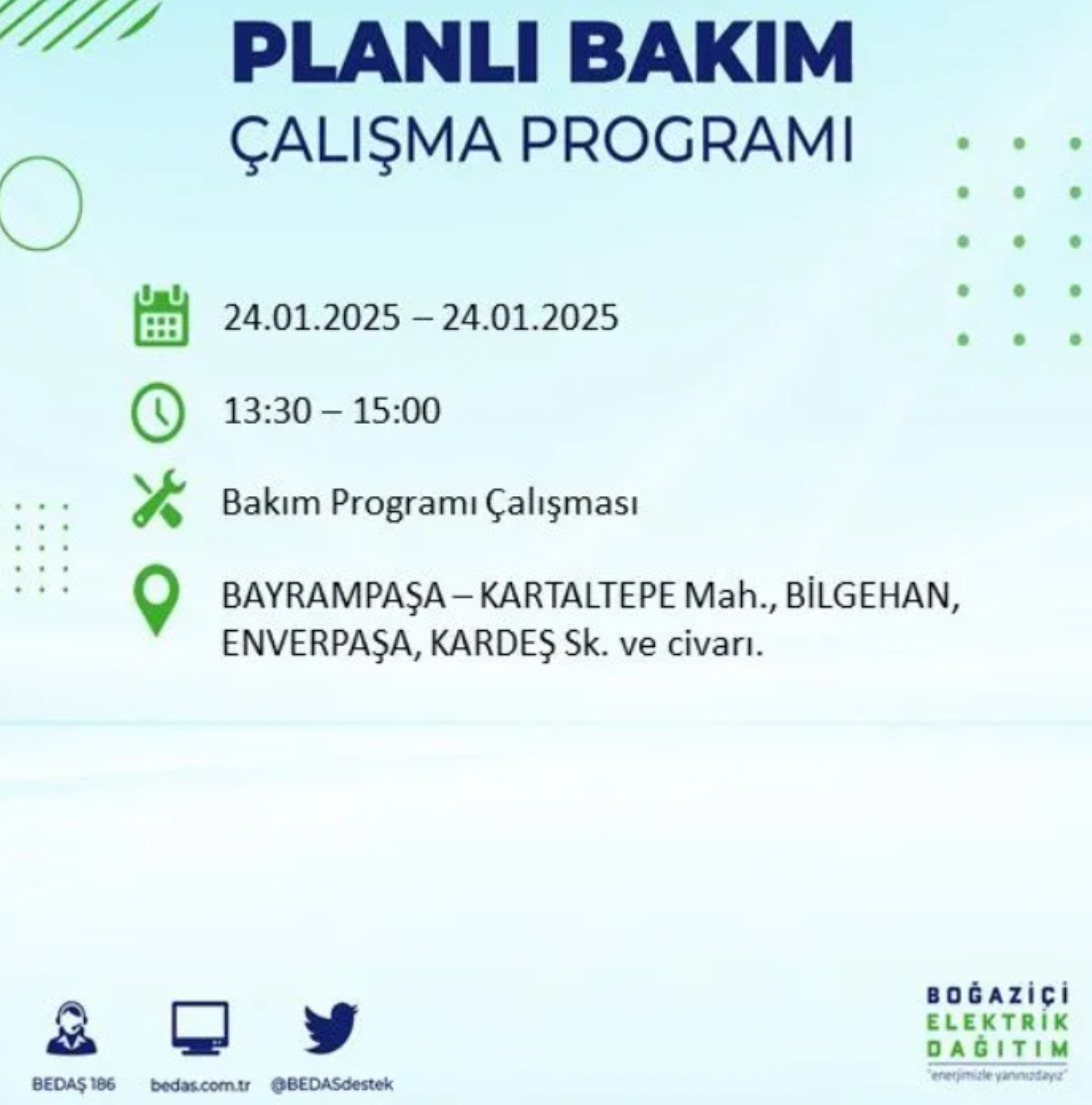 BEDAŞ açıkladı... İstanbul'da elektrik kesintisi: 24 Ocak'ta hangi mahalleler etkilenecek?