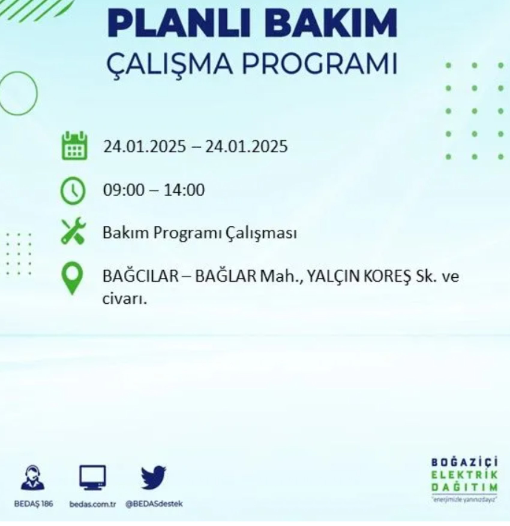 BEDAŞ açıkladı... İstanbul'da elektrik kesintisi: 24 Ocak'ta hangi mahalleler etkilenecek?