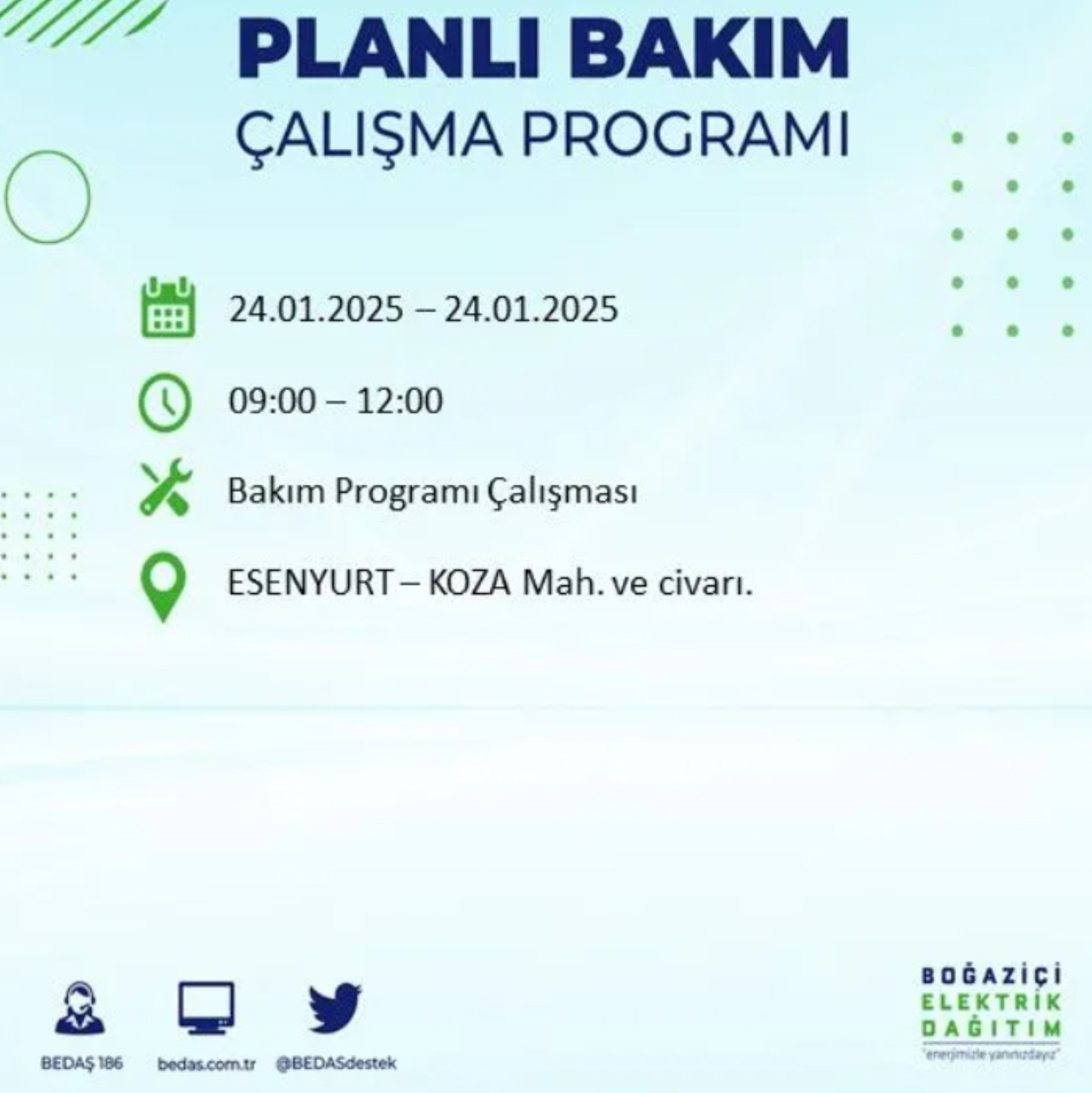 BEDAŞ açıkladı... İstanbul'da elektrik kesintisi: 24 Ocak'ta hangi mahalleler etkilenecek?