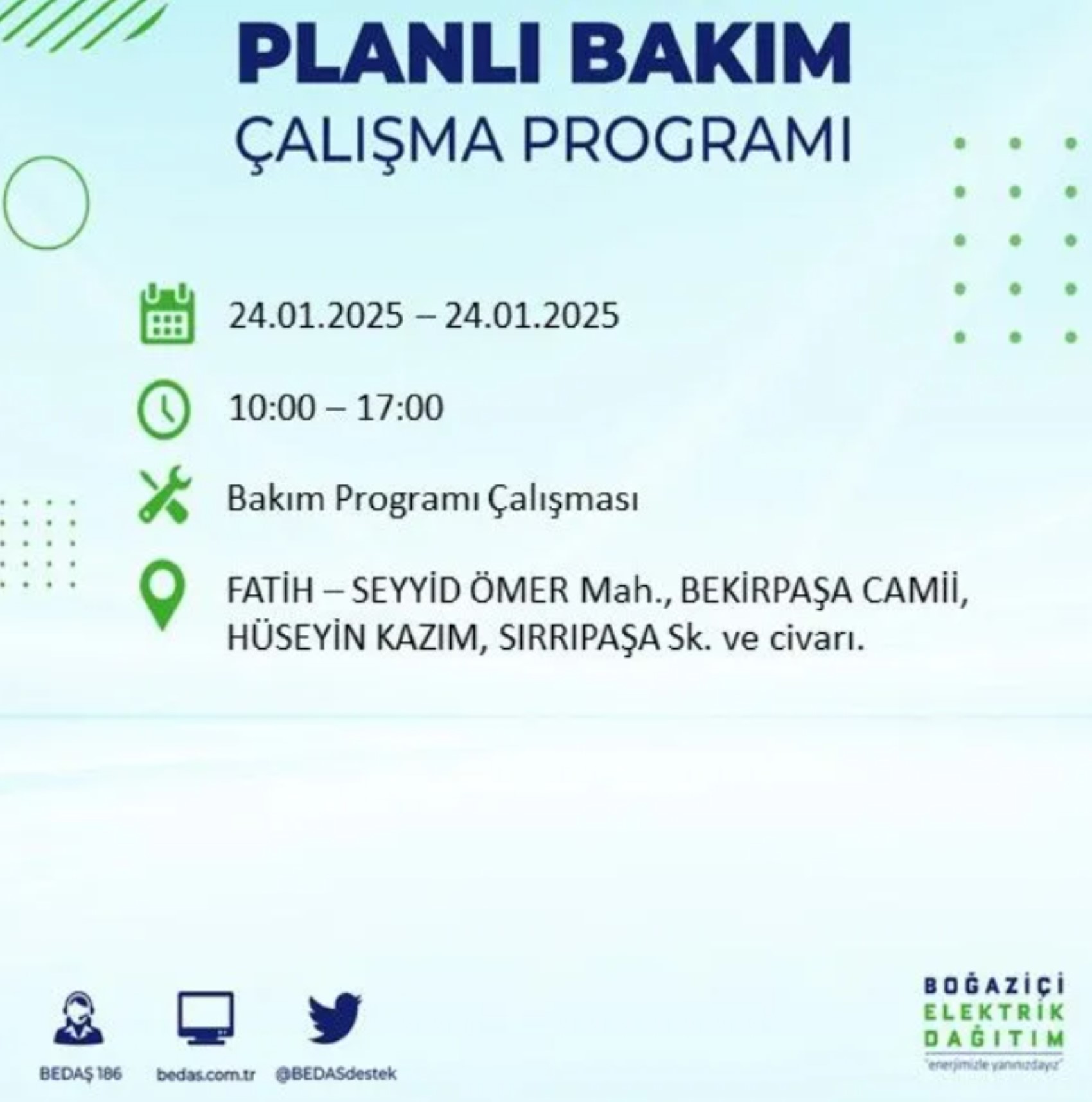 BEDAŞ açıkladı... İstanbul'da elektrik kesintisi: 24 Ocak'ta hangi mahalleler etkilenecek?