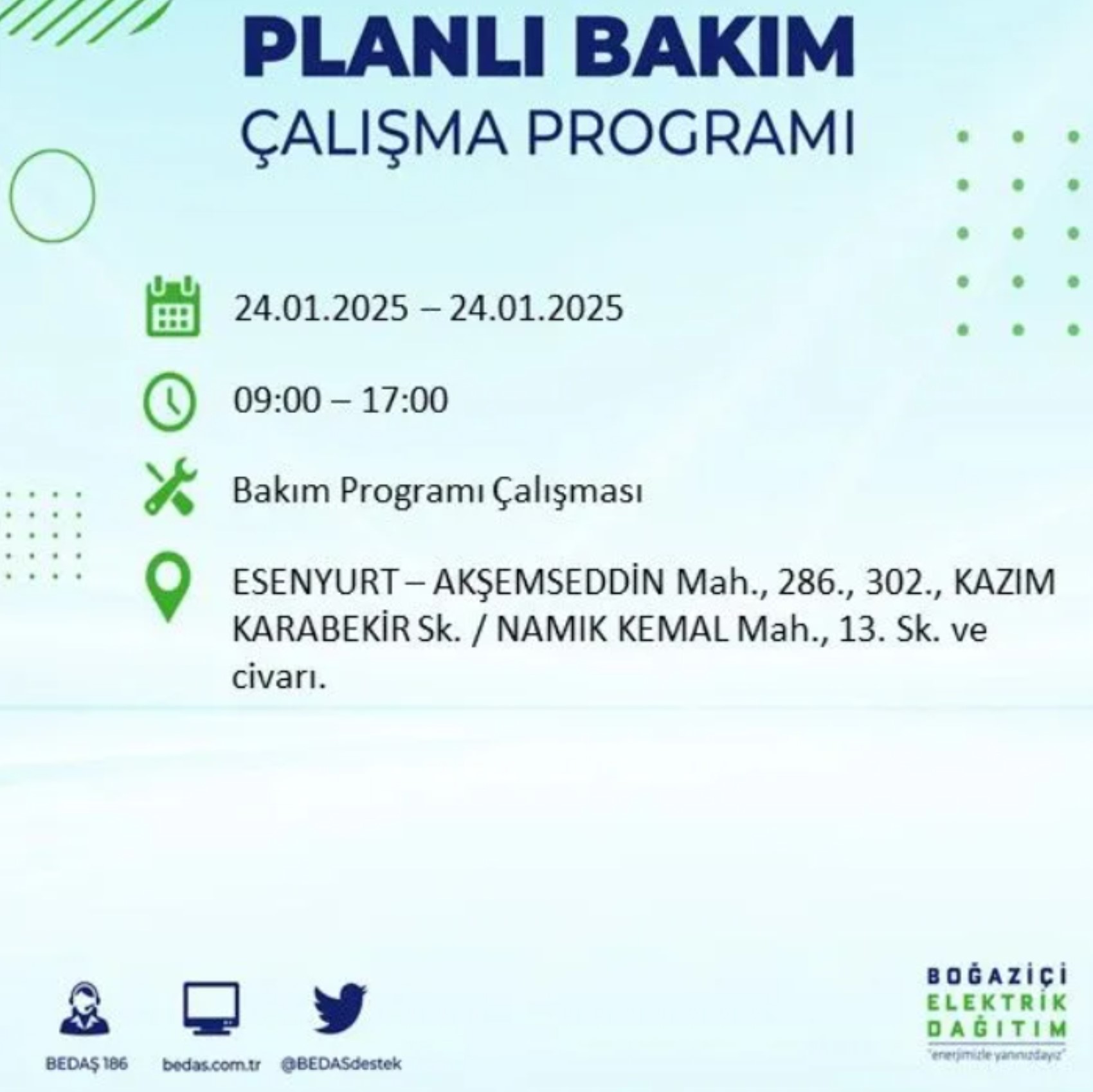 BEDAŞ açıkladı... İstanbul'da elektrik kesintisi: 24 Ocak'ta hangi mahalleler etkilenecek?