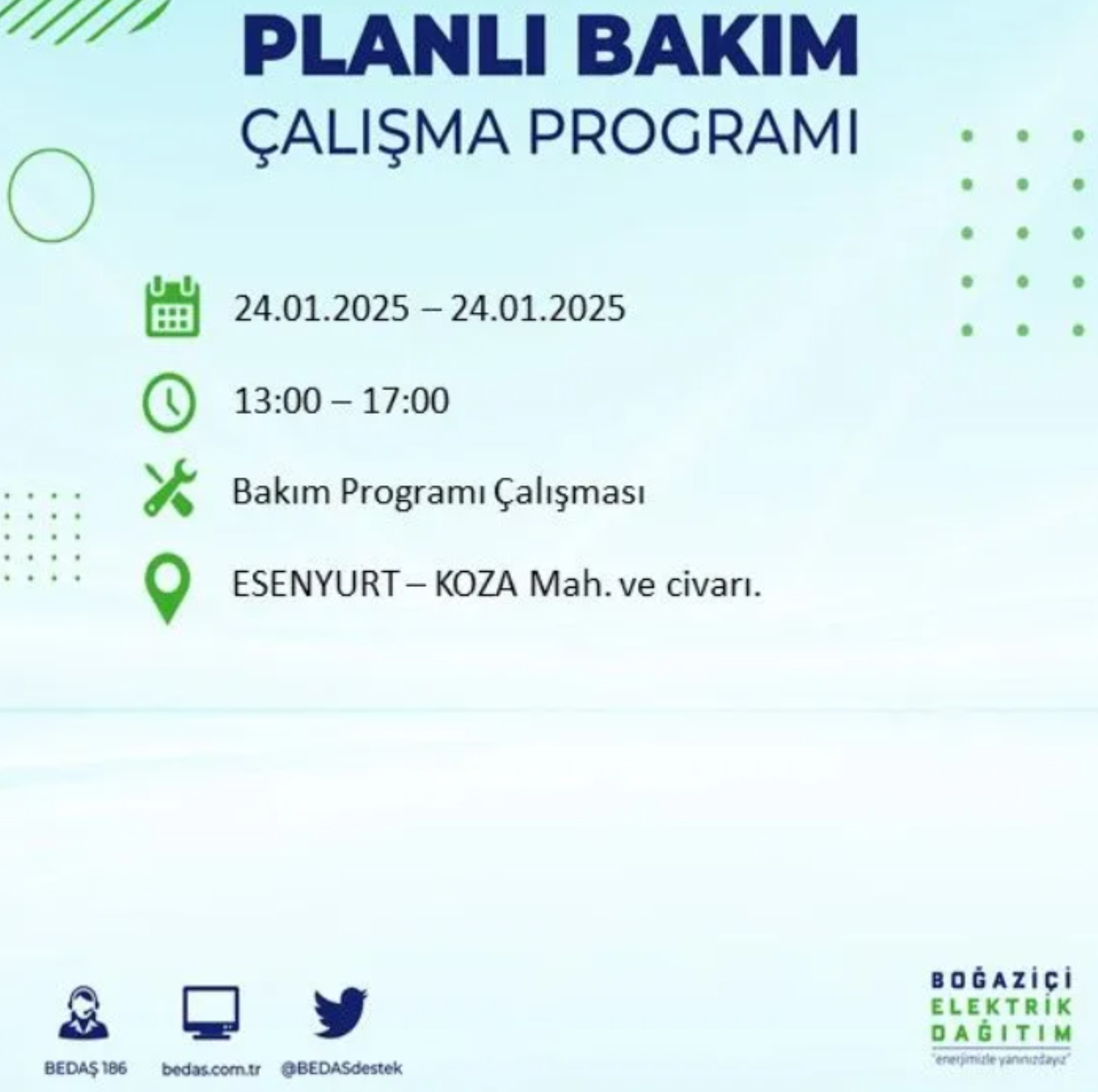 BEDAŞ açıkladı... İstanbul'da elektrik kesintisi: 24 Ocak'ta hangi mahalleler etkilenecek?