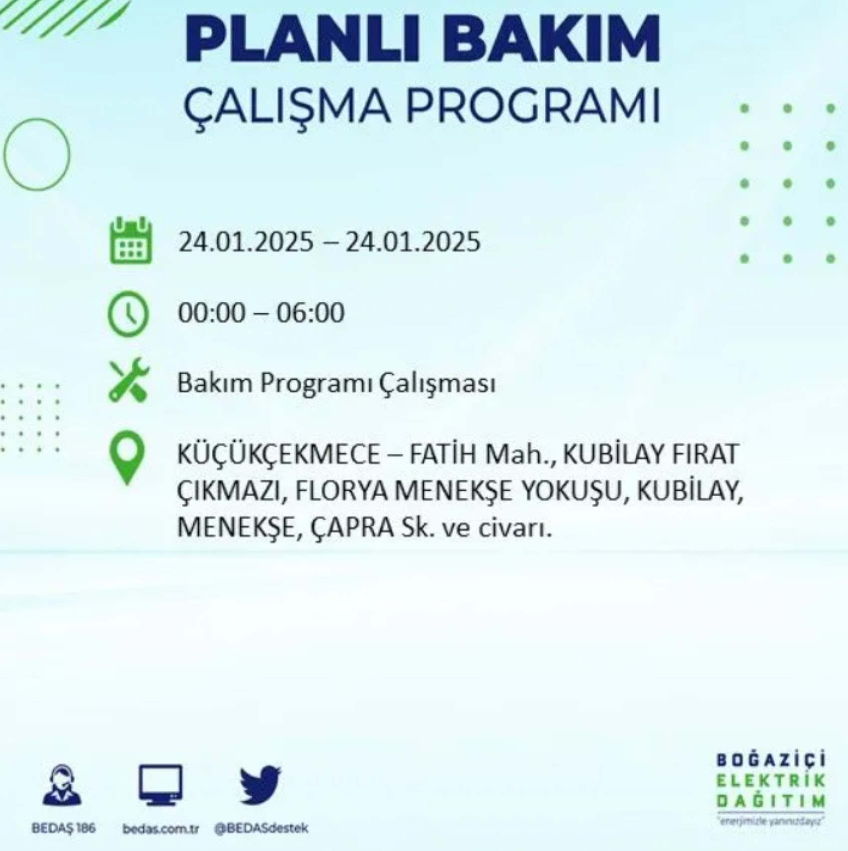 BEDAŞ açıkladı... İstanbul'da elektrik kesintisi: 24 Ocak'ta hangi mahalleler etkilenecek?