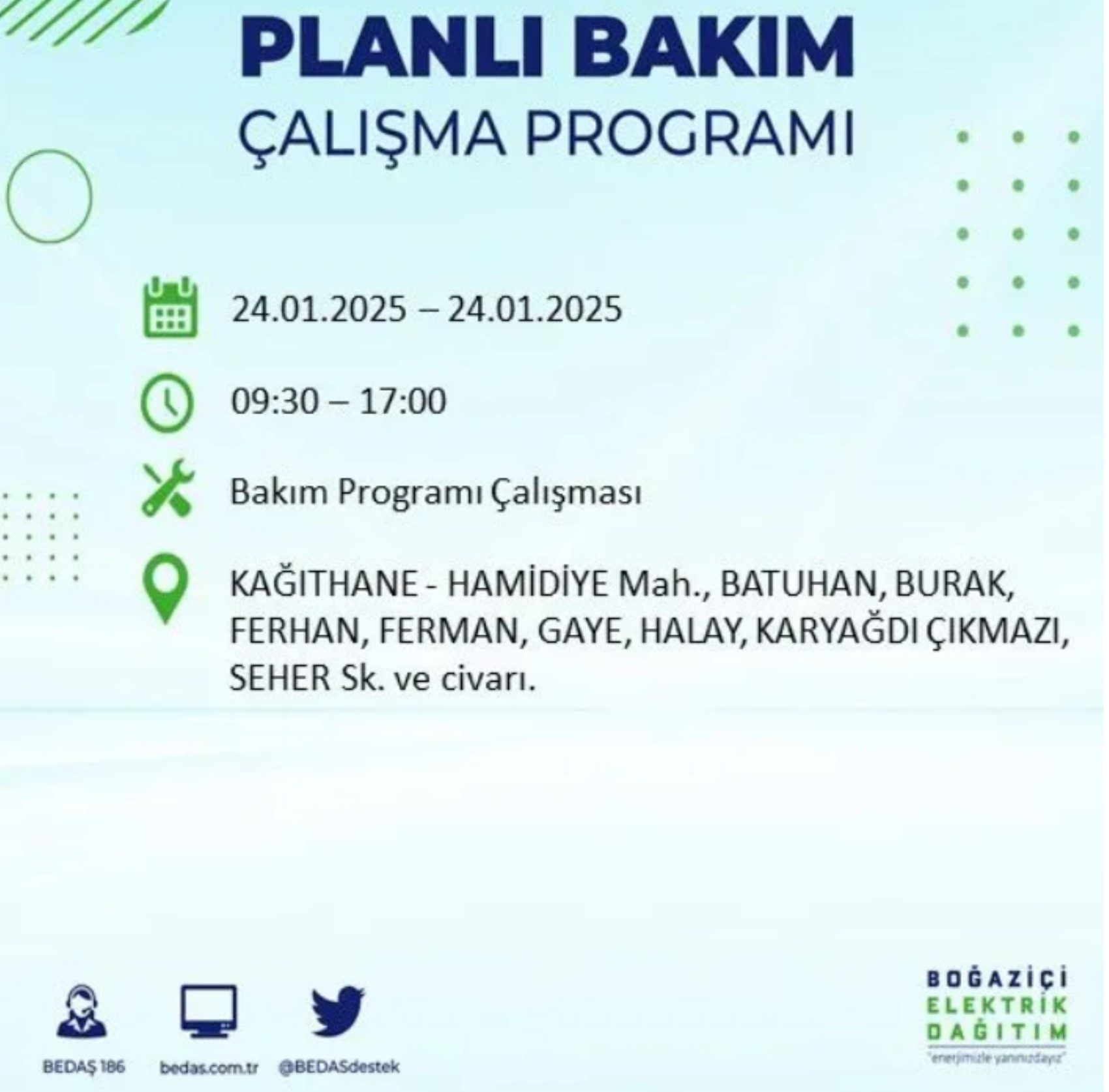 BEDAŞ açıkladı... İstanbul'da elektrik kesintisi: 24 Ocak'ta hangi mahalleler etkilenecek?