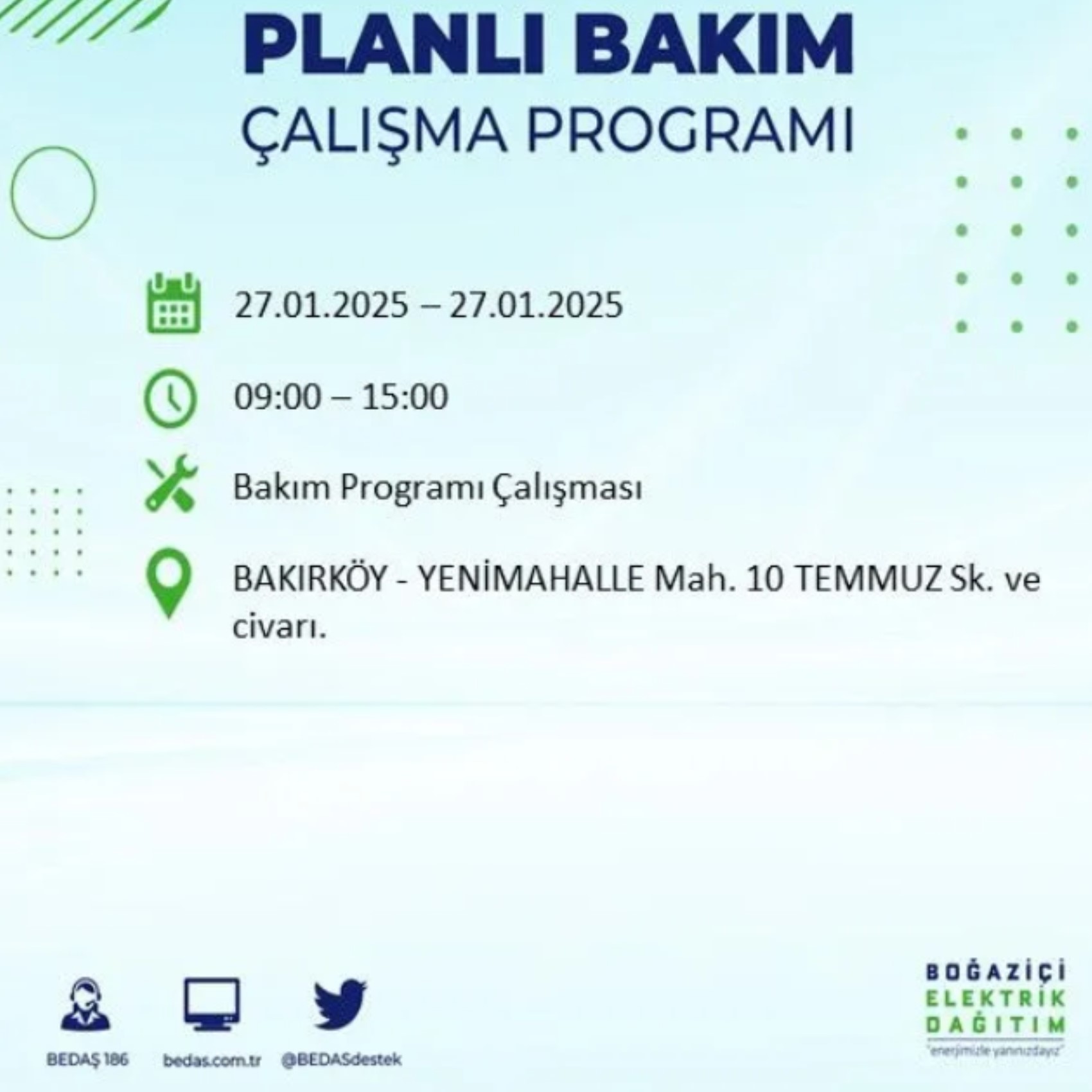 BEDAŞ açıkladı... İstanbul'da elektrik kesintisi: 27 Ocak'ta hangi mahalleler etkilenecek?