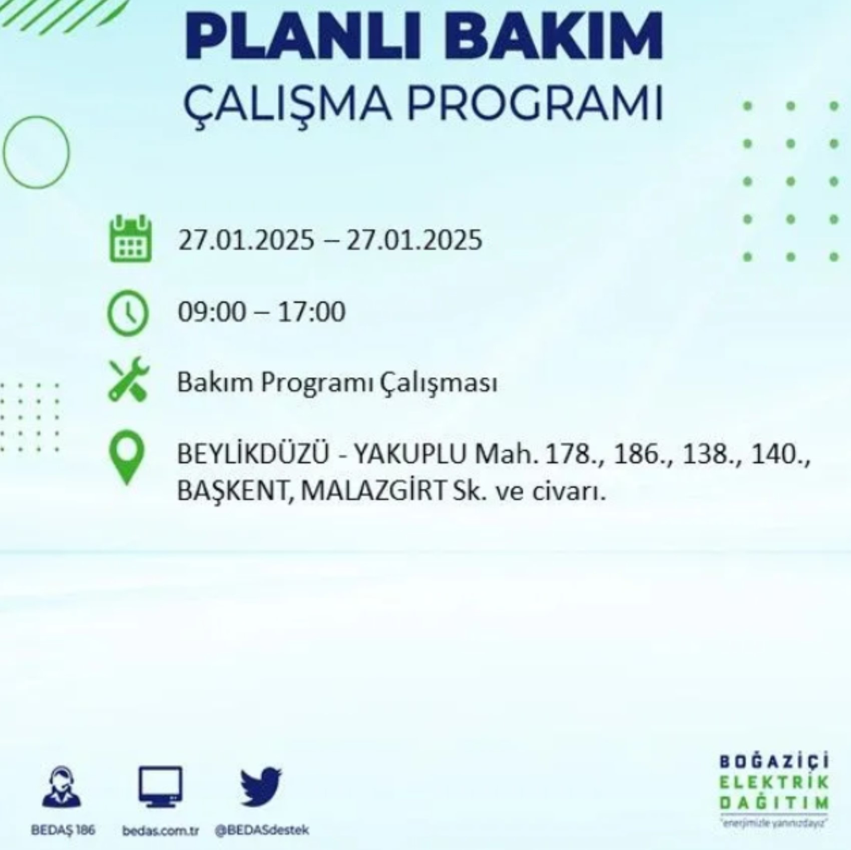 BEDAŞ açıkladı... İstanbul'da elektrik kesintisi: 27 Ocak'ta hangi mahalleler etkilenecek?