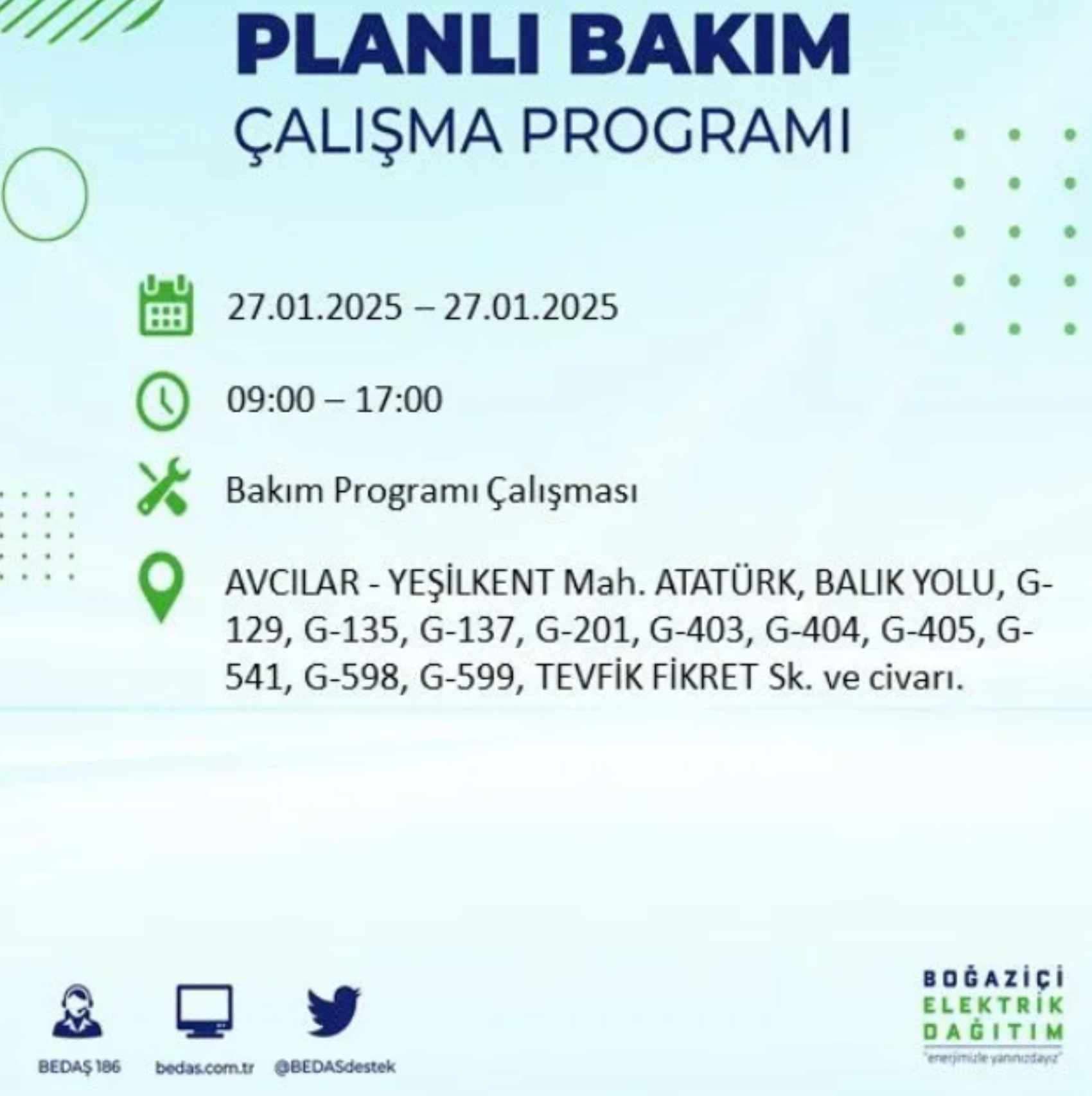 BEDAŞ açıkladı... İstanbul'da elektrik kesintisi: 27 Ocak'ta hangi mahalleler etkilenecek?