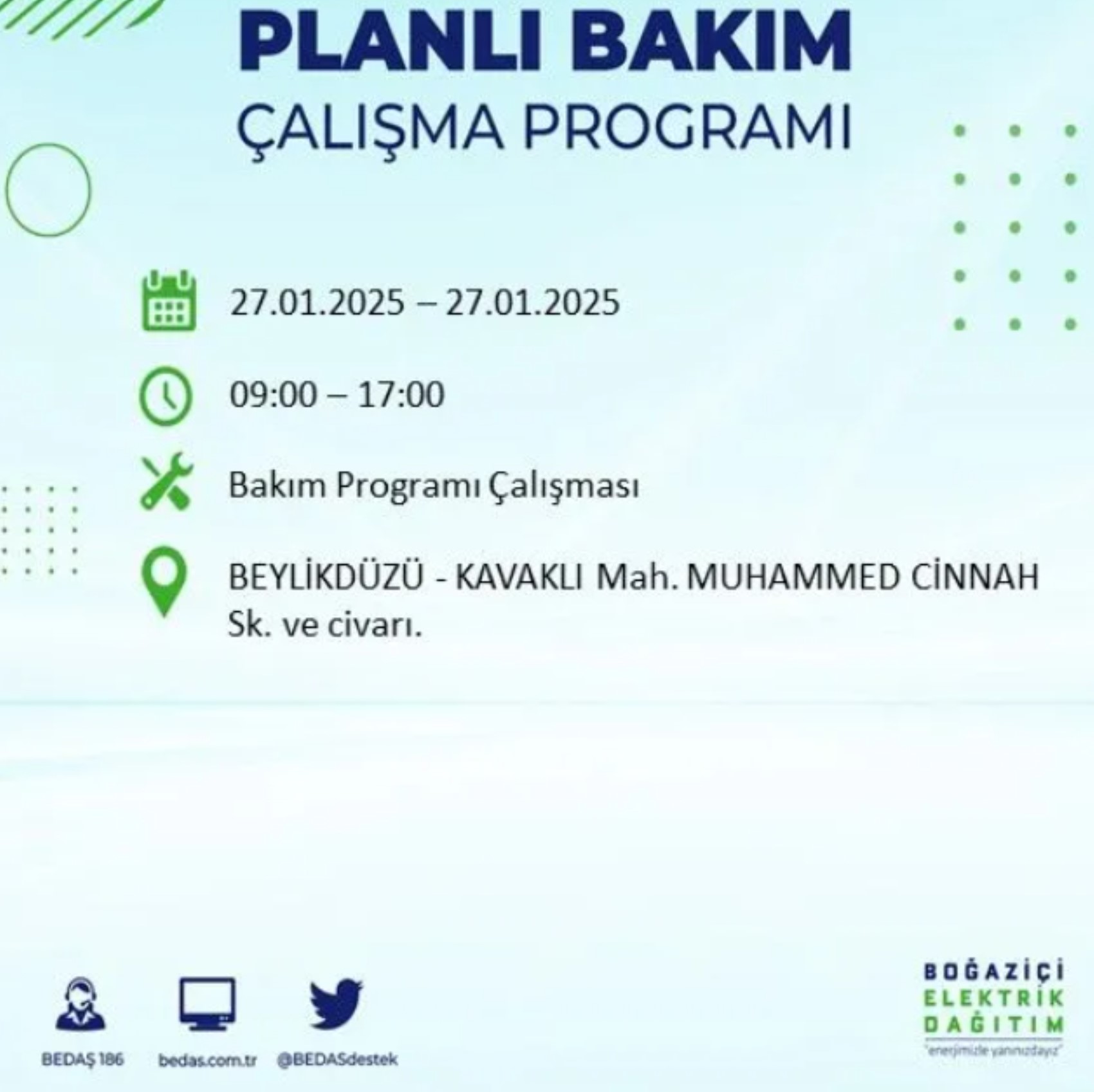 BEDAŞ açıkladı... İstanbul'da elektrik kesintisi: 27 Ocak'ta hangi mahalleler etkilenecek?