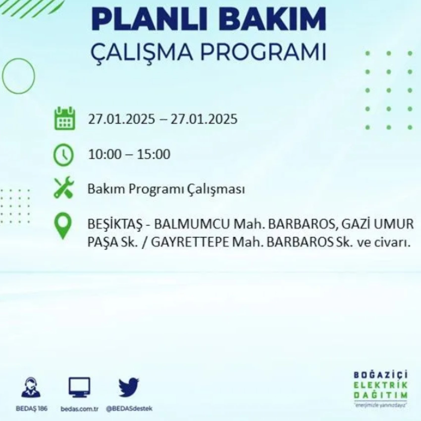 BEDAŞ açıkladı... İstanbul'da elektrik kesintisi: 27 Ocak'ta hangi mahalleler etkilenecek?