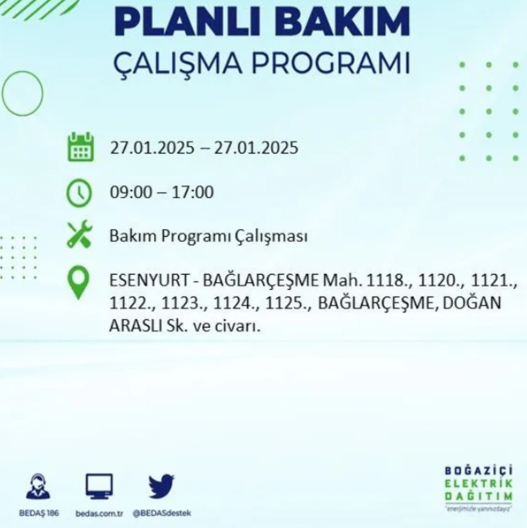 BEDAŞ açıkladı... İstanbul'da elektrik kesintisi: 27 Ocak'ta hangi mahalleler etkilenecek?