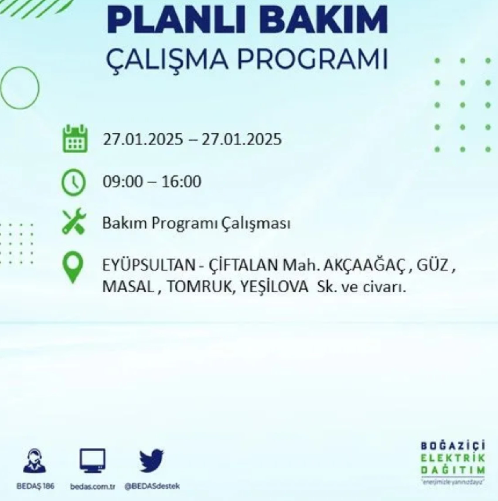 BEDAŞ açıkladı... İstanbul'da elektrik kesintisi: 27 Ocak'ta hangi mahalleler etkilenecek?