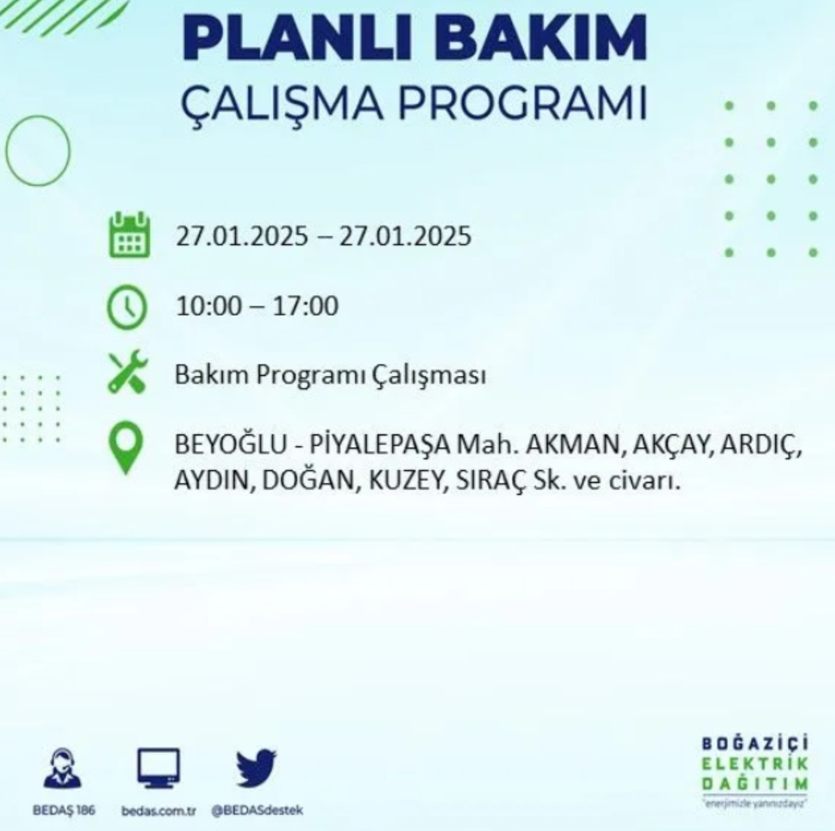 BEDAŞ açıkladı... İstanbul'da elektrik kesintisi: 27 Ocak'ta hangi mahalleler etkilenecek?