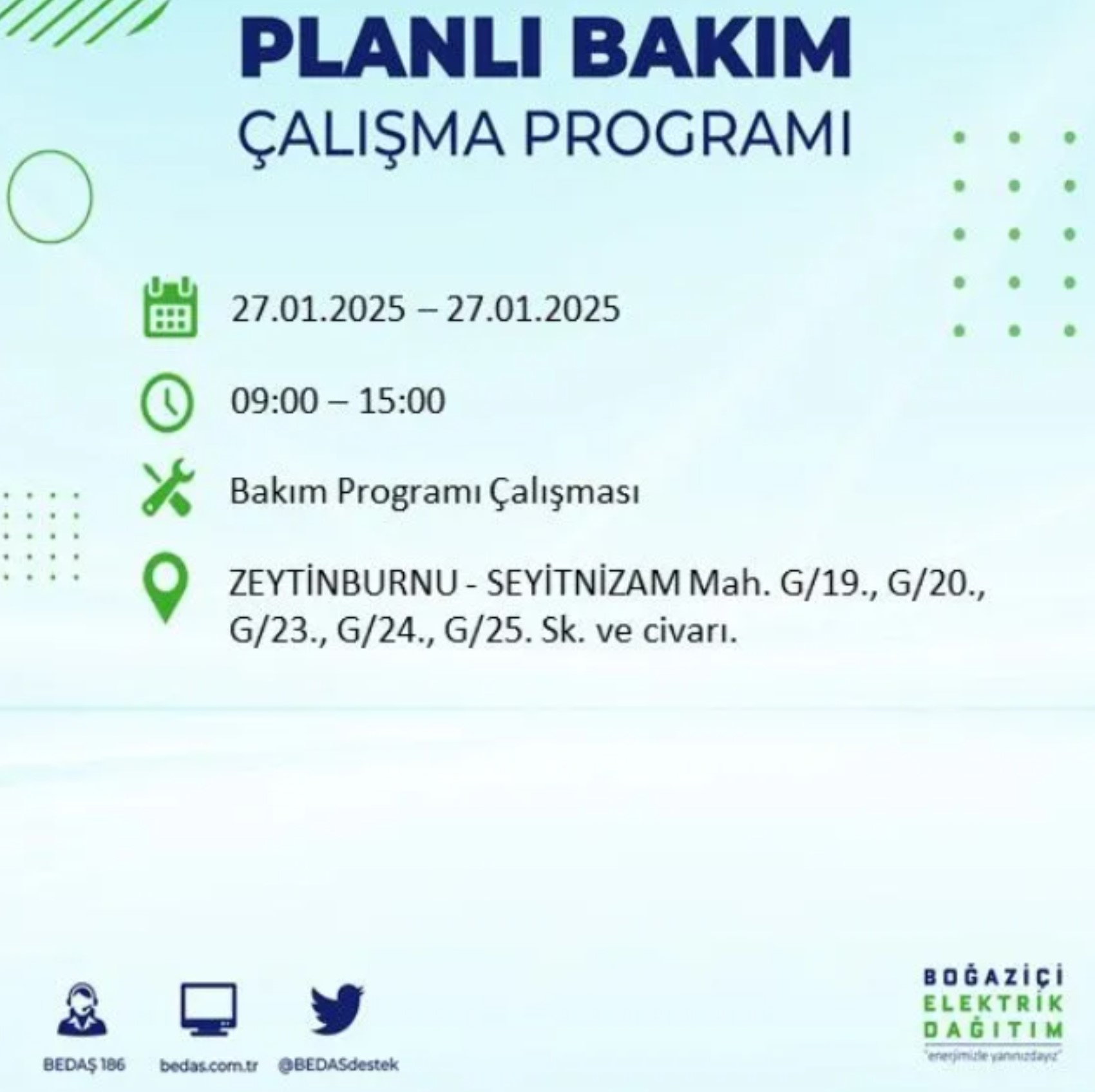 BEDAŞ açıkladı... İstanbul'da elektrik kesintisi: 27 Ocak'ta hangi mahalleler etkilenecek?