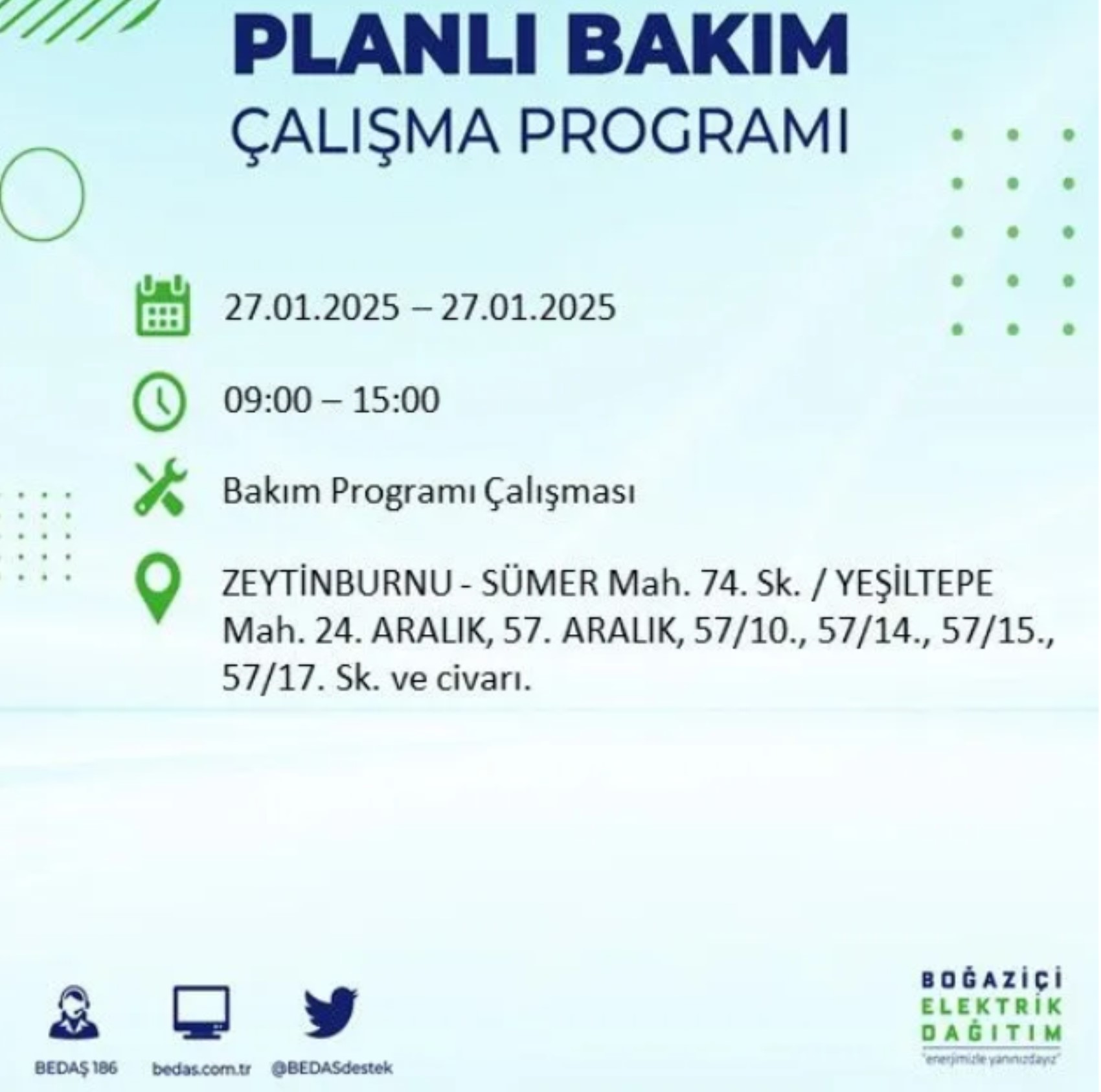 BEDAŞ açıkladı... İstanbul'da elektrik kesintisi: 27 Ocak'ta hangi mahalleler etkilenecek?