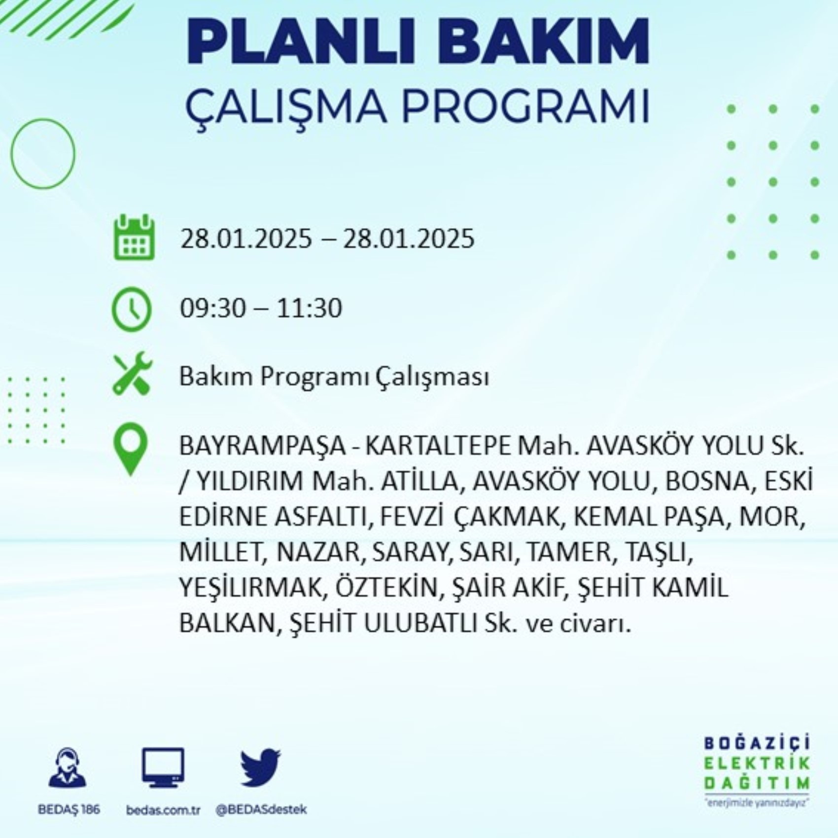 BEDAŞ açıkladı... İstanbul'da elektrik kesintisi: 28 Ocak'ta hangi mahalleler etkilenecek?