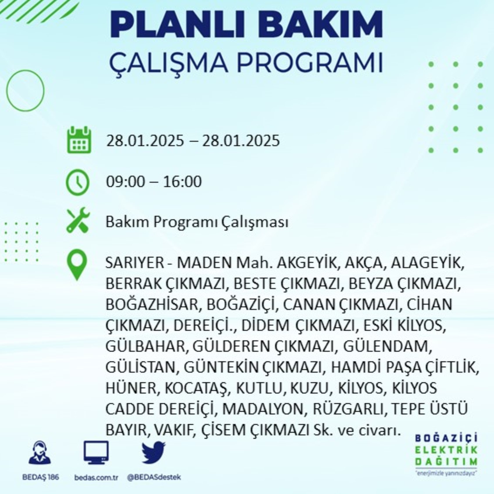 BEDAŞ açıkladı... İstanbul'da elektrik kesintisi: 28 Ocak'ta hangi mahalleler etkilenecek?