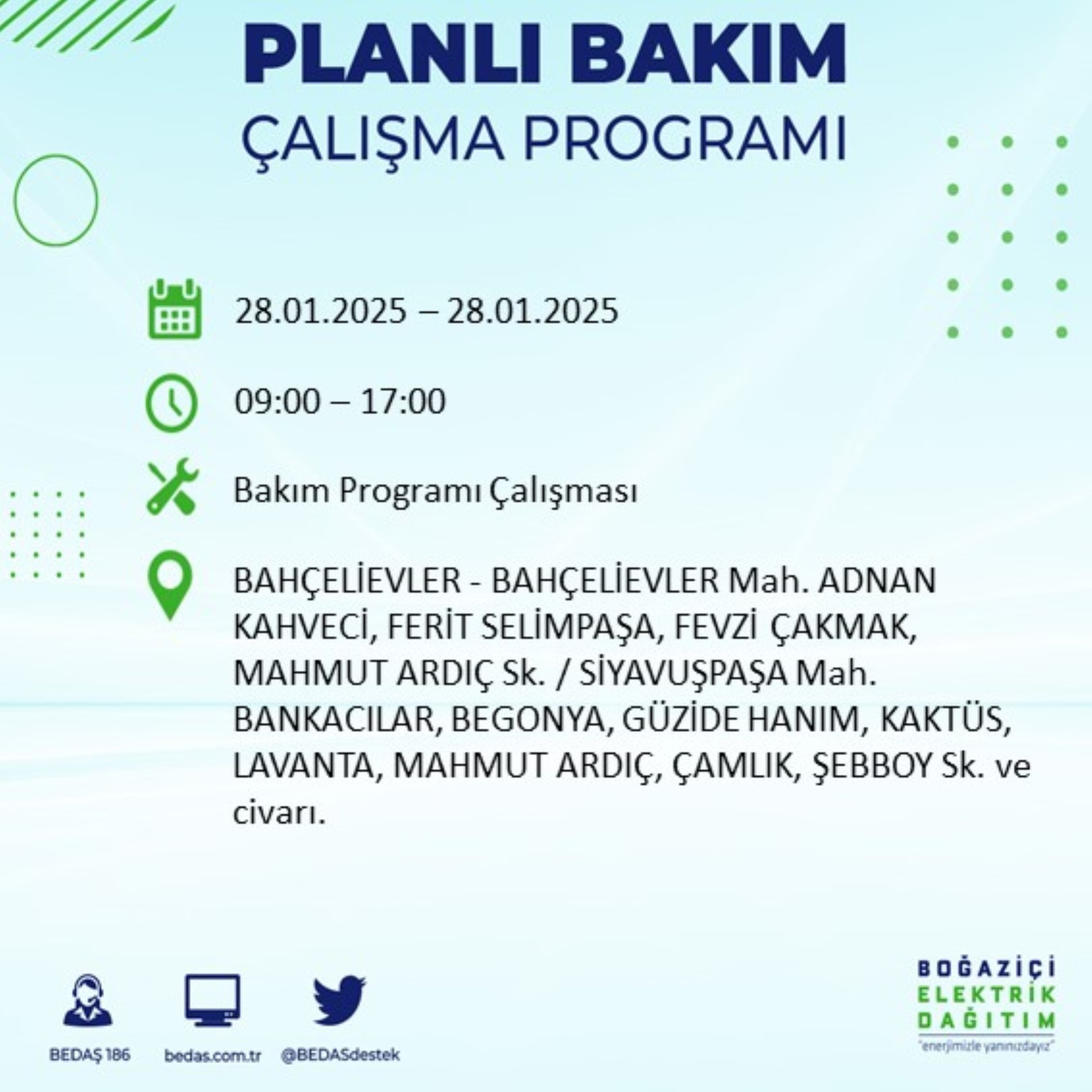 BEDAŞ açıkladı... İstanbul'da elektrik kesintisi: 28 Ocak'ta hangi mahalleler etkilenecek?