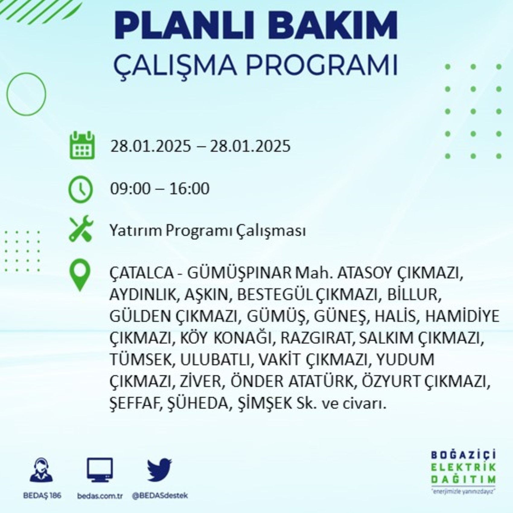 BEDAŞ açıkladı... İstanbul'da elektrik kesintisi: 28 Ocak'ta hangi mahalleler etkilenecek?