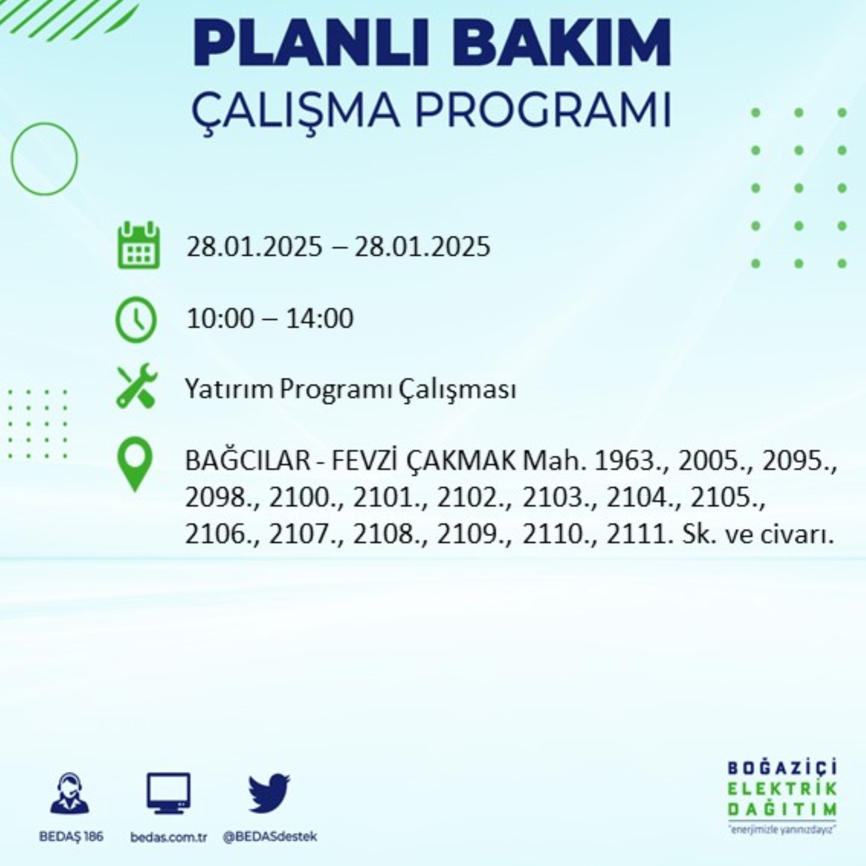 BEDAŞ açıkladı... İstanbul'da elektrik kesintisi: 28 Ocak'ta hangi mahalleler etkilenecek?