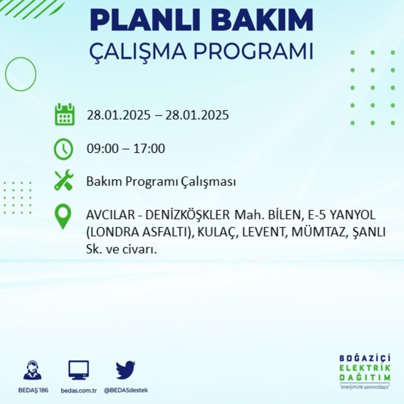 BEDAŞ açıkladı... İstanbul'da elektrik kesintisi: 28 Ocak'ta hangi mahalleler etkilenecek?