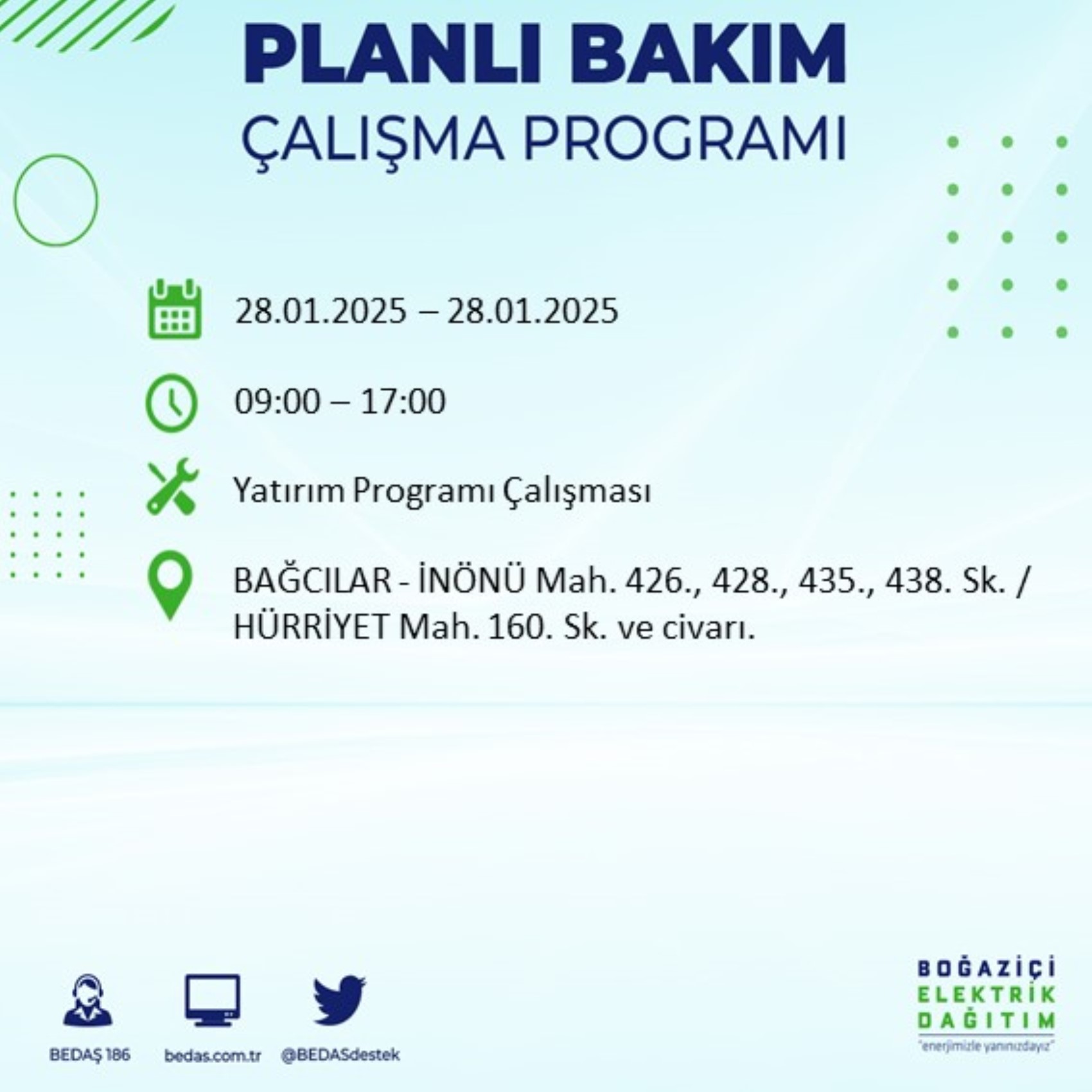 BEDAŞ açıkladı... İstanbul'da elektrik kesintisi: 28 Ocak'ta hangi mahalleler etkilenecek?