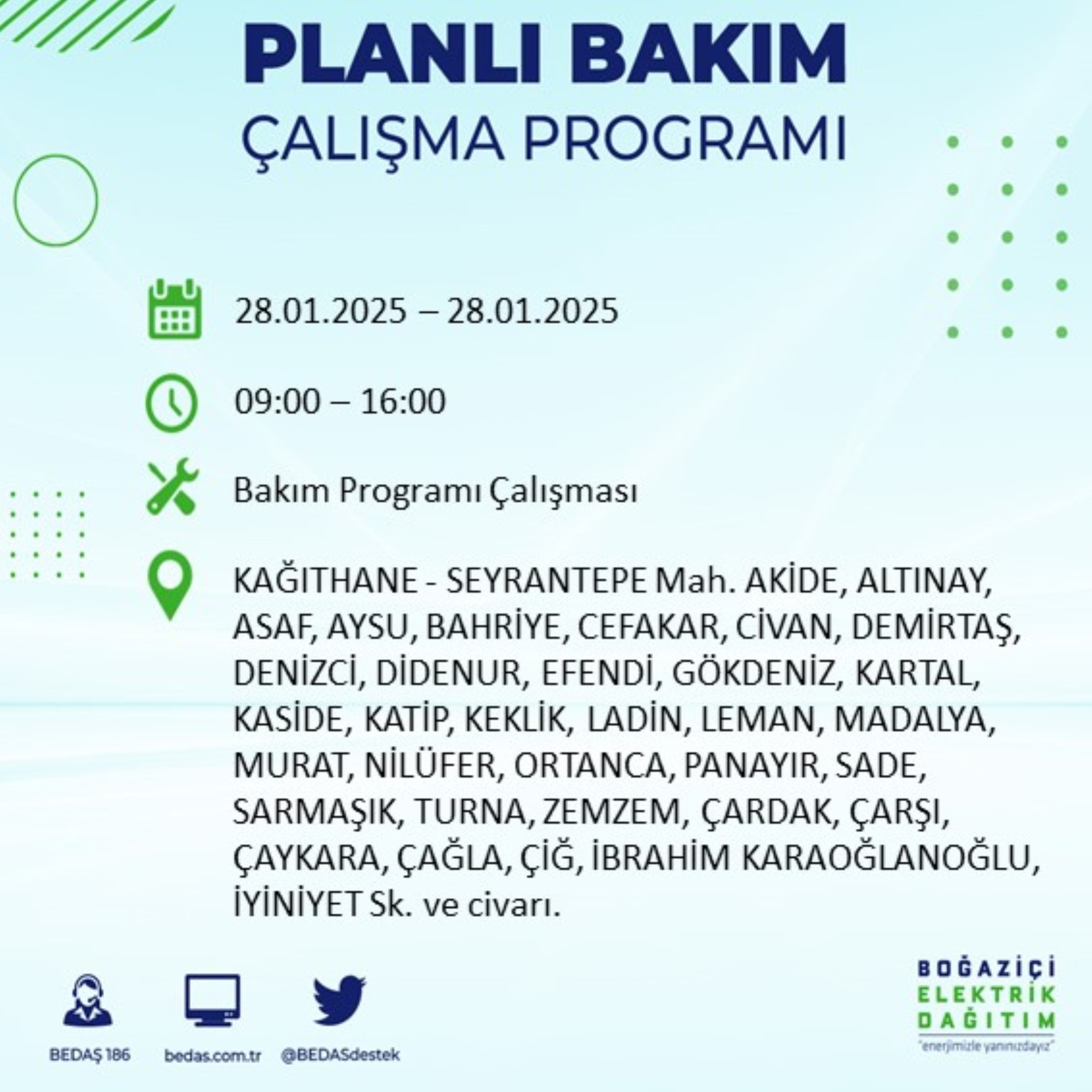 BEDAŞ açıkladı... İstanbul'da elektrik kesintisi: 28 Ocak'ta hangi mahalleler etkilenecek?