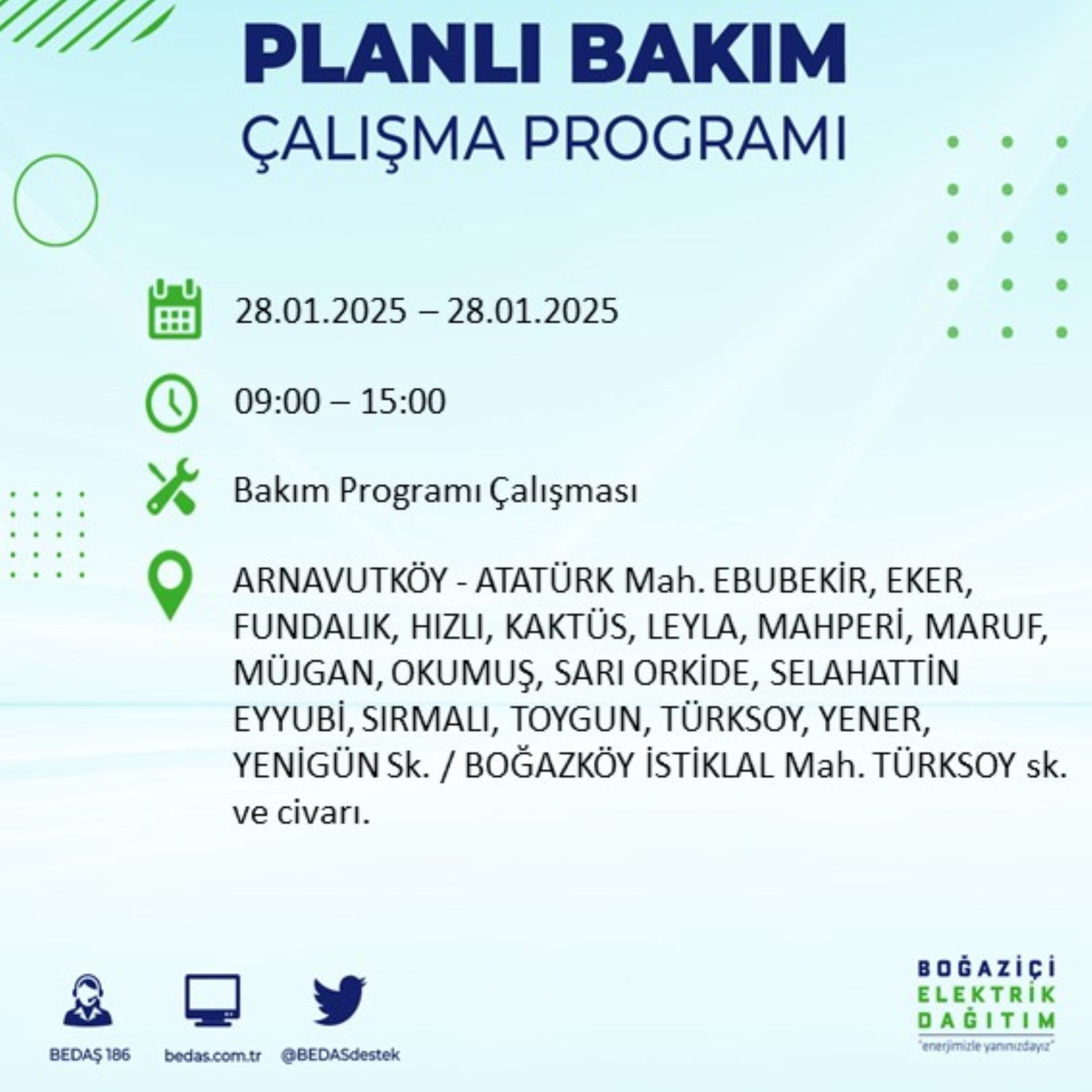 BEDAŞ açıkladı... İstanbul'da elektrik kesintisi: 28 Ocak'ta hangi mahalleler etkilenecek?