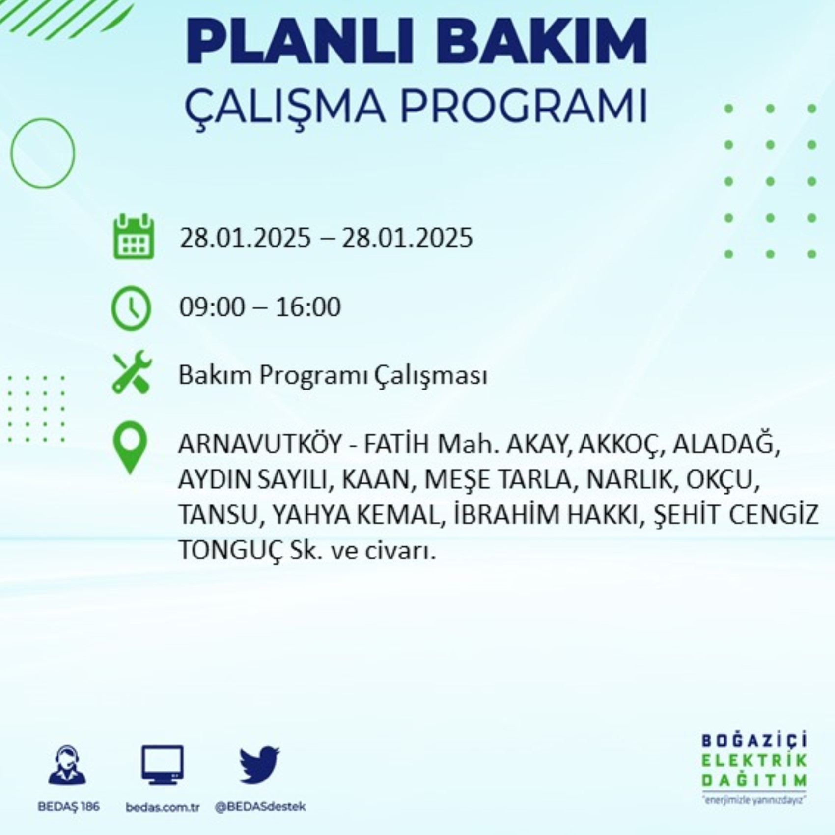 BEDAŞ açıkladı... İstanbul'da elektrik kesintisi: 28 Ocak'ta hangi mahalleler etkilenecek?