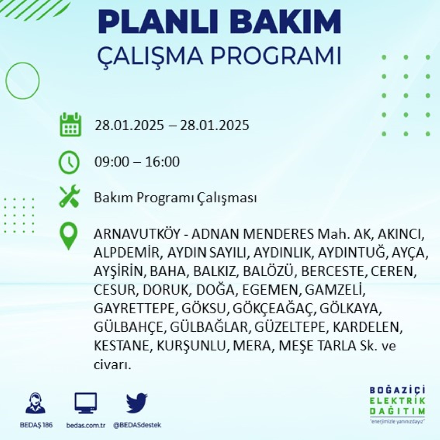 BEDAŞ açıkladı... İstanbul'da elektrik kesintisi: 28 Ocak'ta hangi mahalleler etkilenecek?