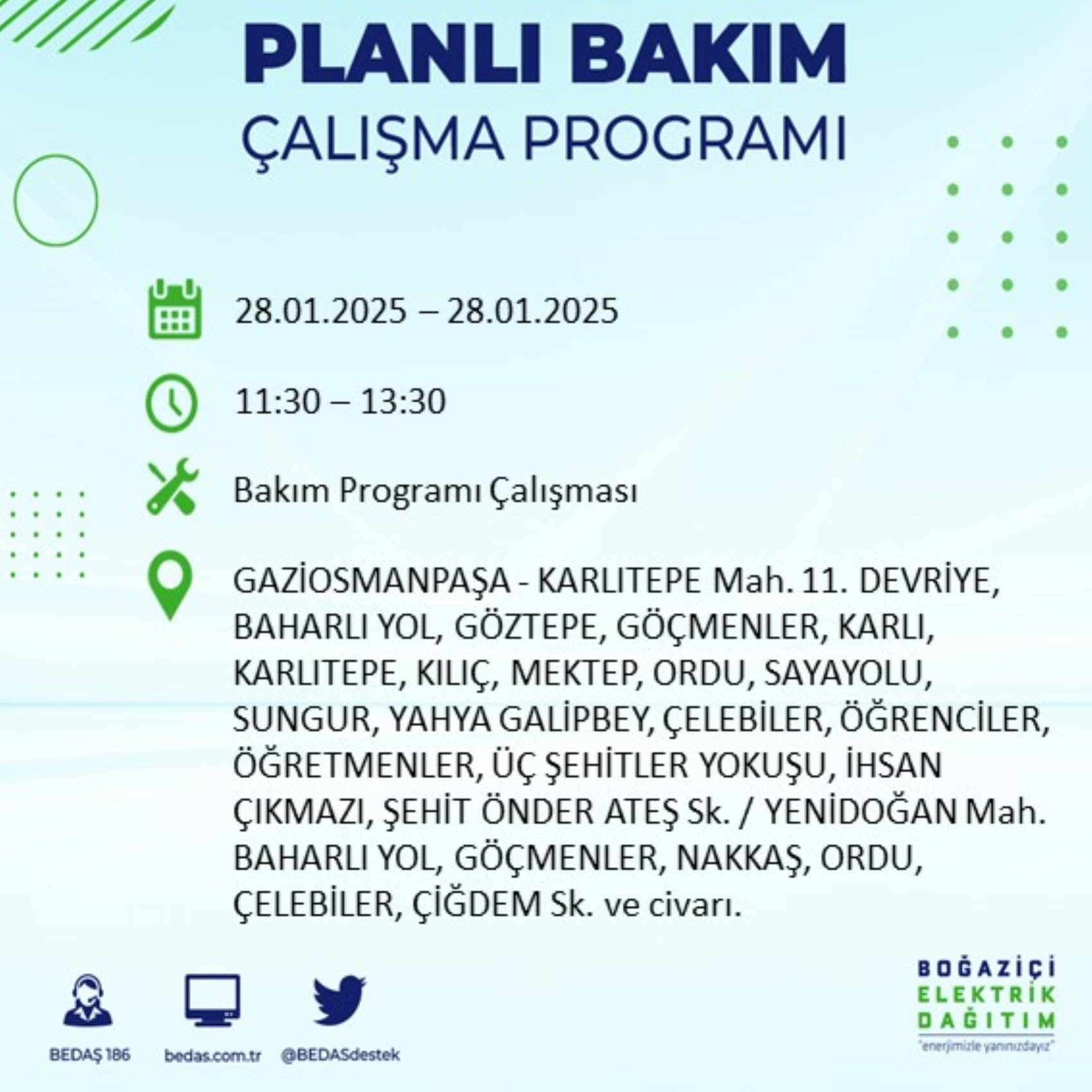 BEDAŞ açıkladı... İstanbul'da elektrik kesintisi: 28 Ocak'ta hangi mahalleler etkilenecek?