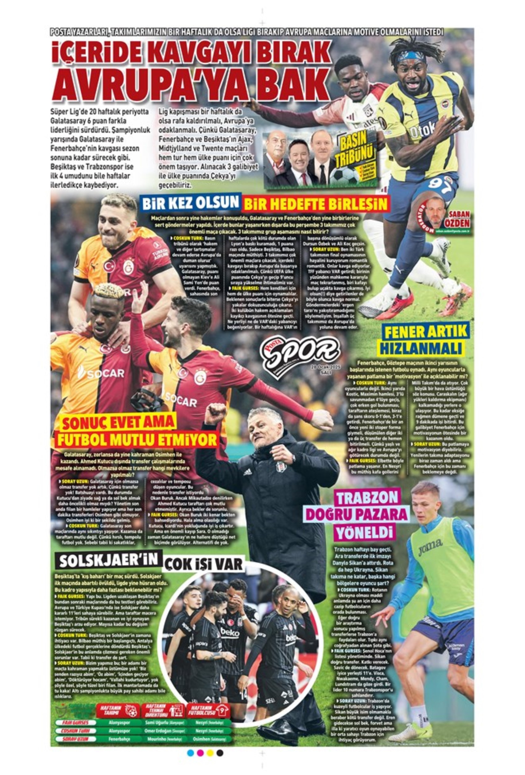 28 Ocak sporun manşetleri... Fenerbahçe derken Galatasaray'a geliyor: Sarı kırmızılılardan savunma takviyesi