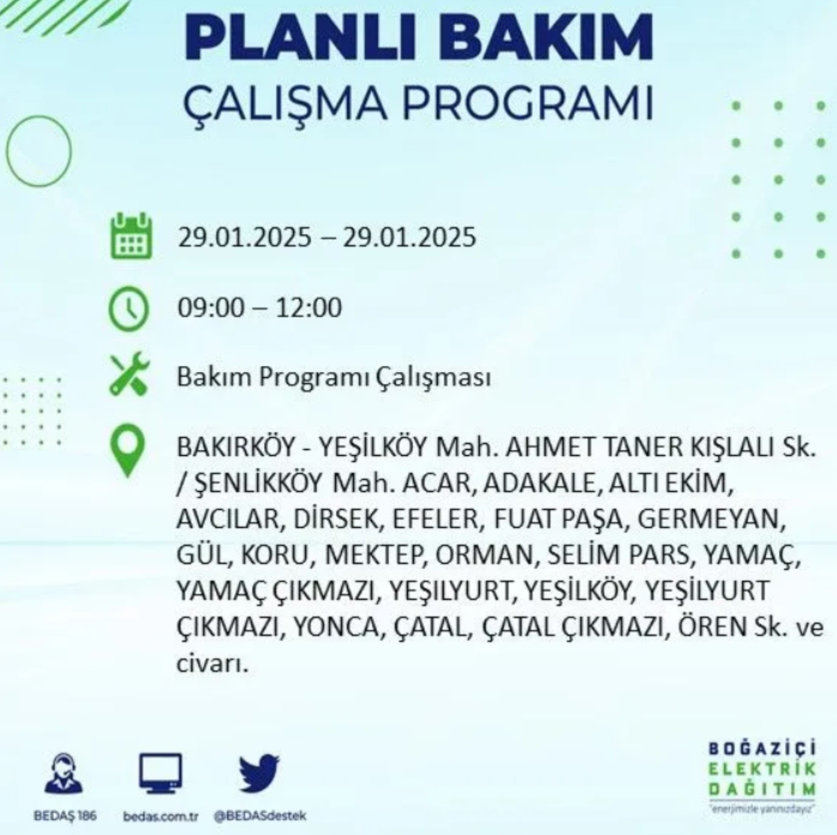 BEDAŞ açıkladı... İstanbul'da elektrik kesintisi: 29 Ocak'ta hangi mahalleler etkilenecek?