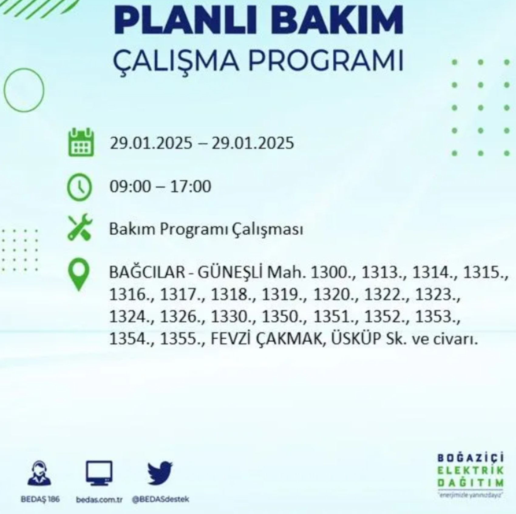 BEDAŞ açıkladı... İstanbul'da elektrik kesintisi: 29 Ocak'ta hangi mahalleler etkilenecek?