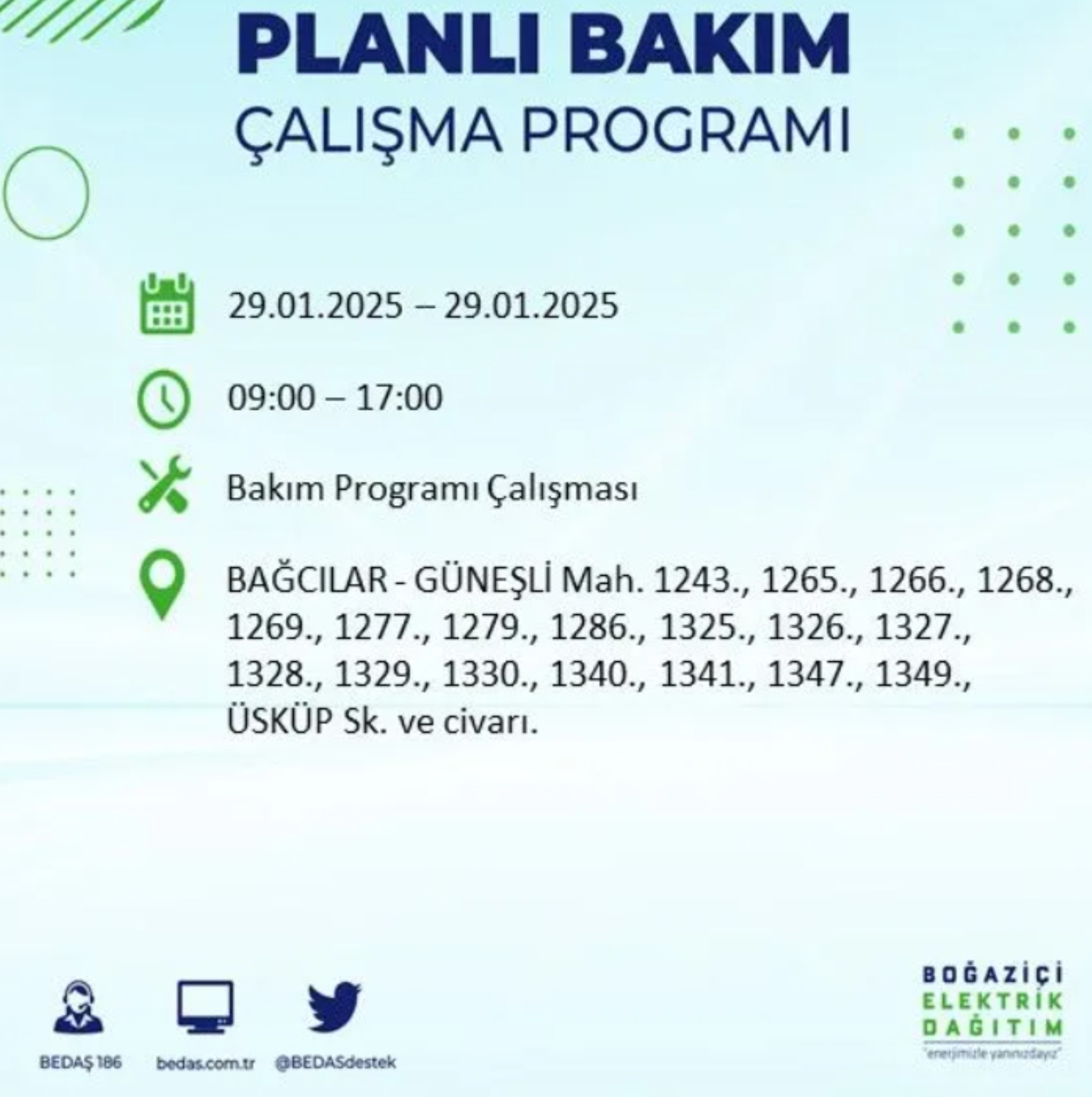 BEDAŞ açıkladı... İstanbul'da elektrik kesintisi: 29 Ocak'ta hangi mahalleler etkilenecek?