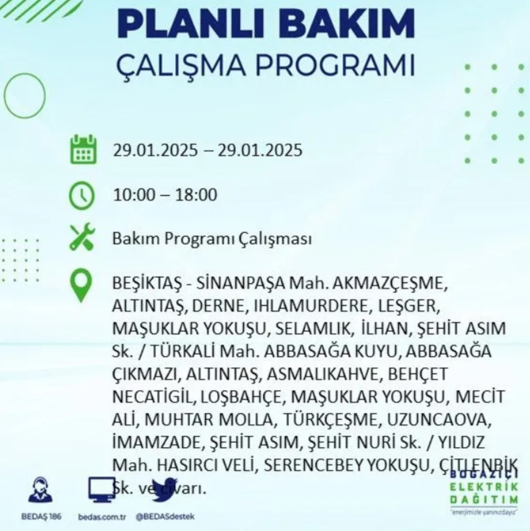 BEDAŞ açıkladı... İstanbul'da elektrik kesintisi: 29 Ocak'ta hangi mahalleler etkilenecek?