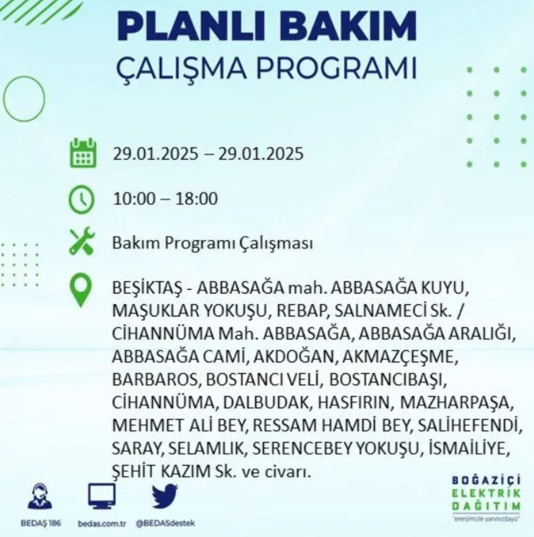 BEDAŞ açıkladı... İstanbul'da elektrik kesintisi: 29 Ocak'ta hangi mahalleler etkilenecek?